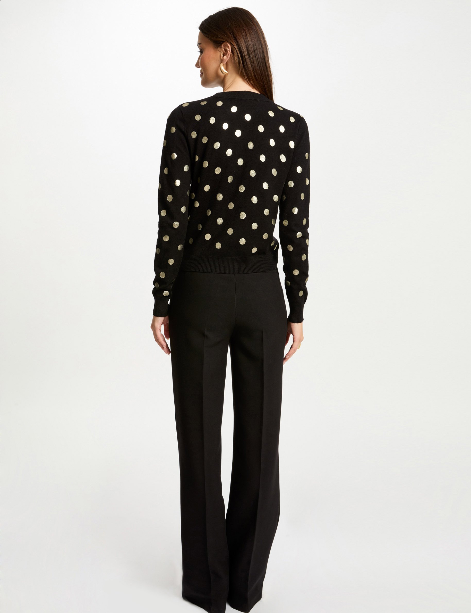 Printed long-sleeved jumper black women