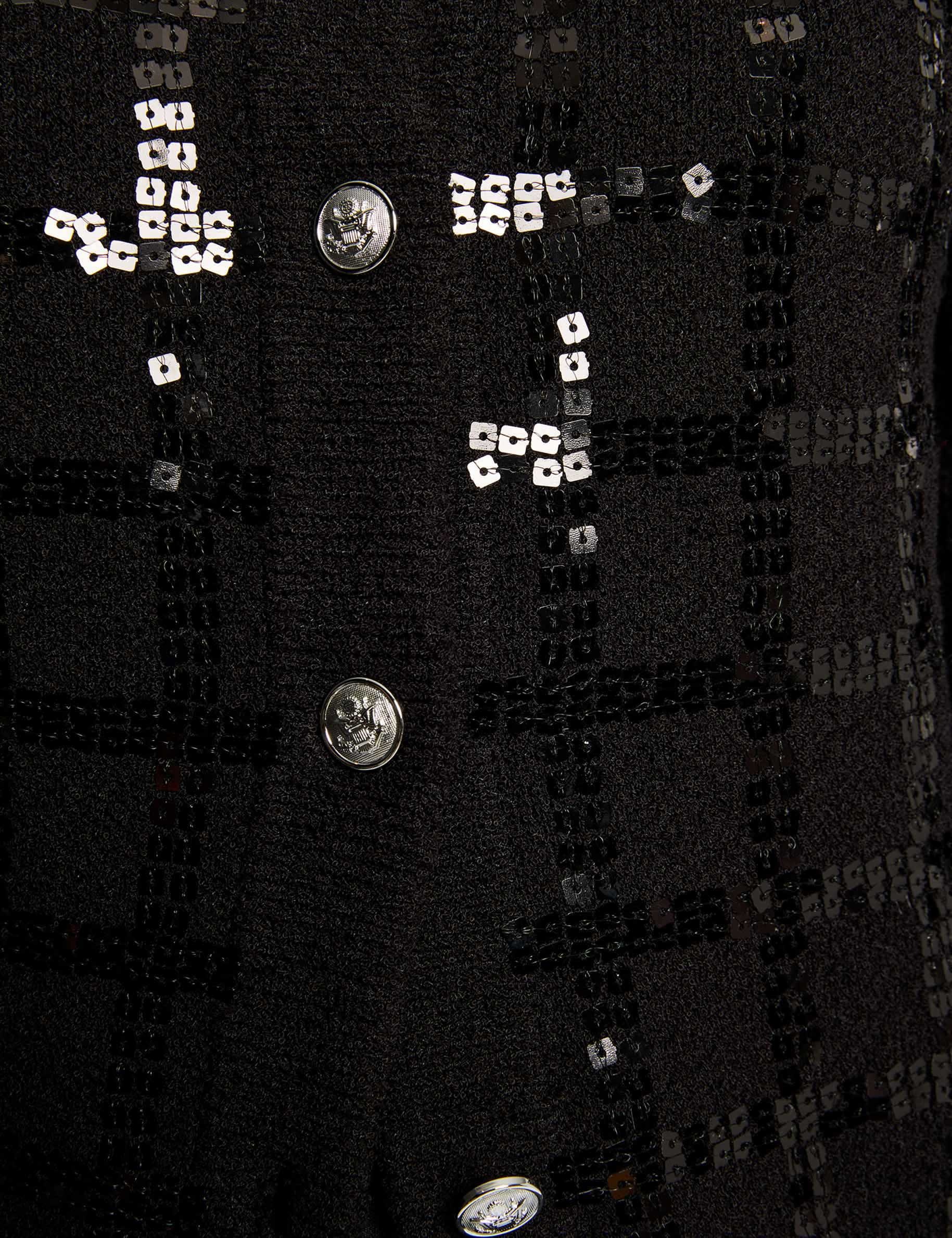 fitted sequin jacket black women null