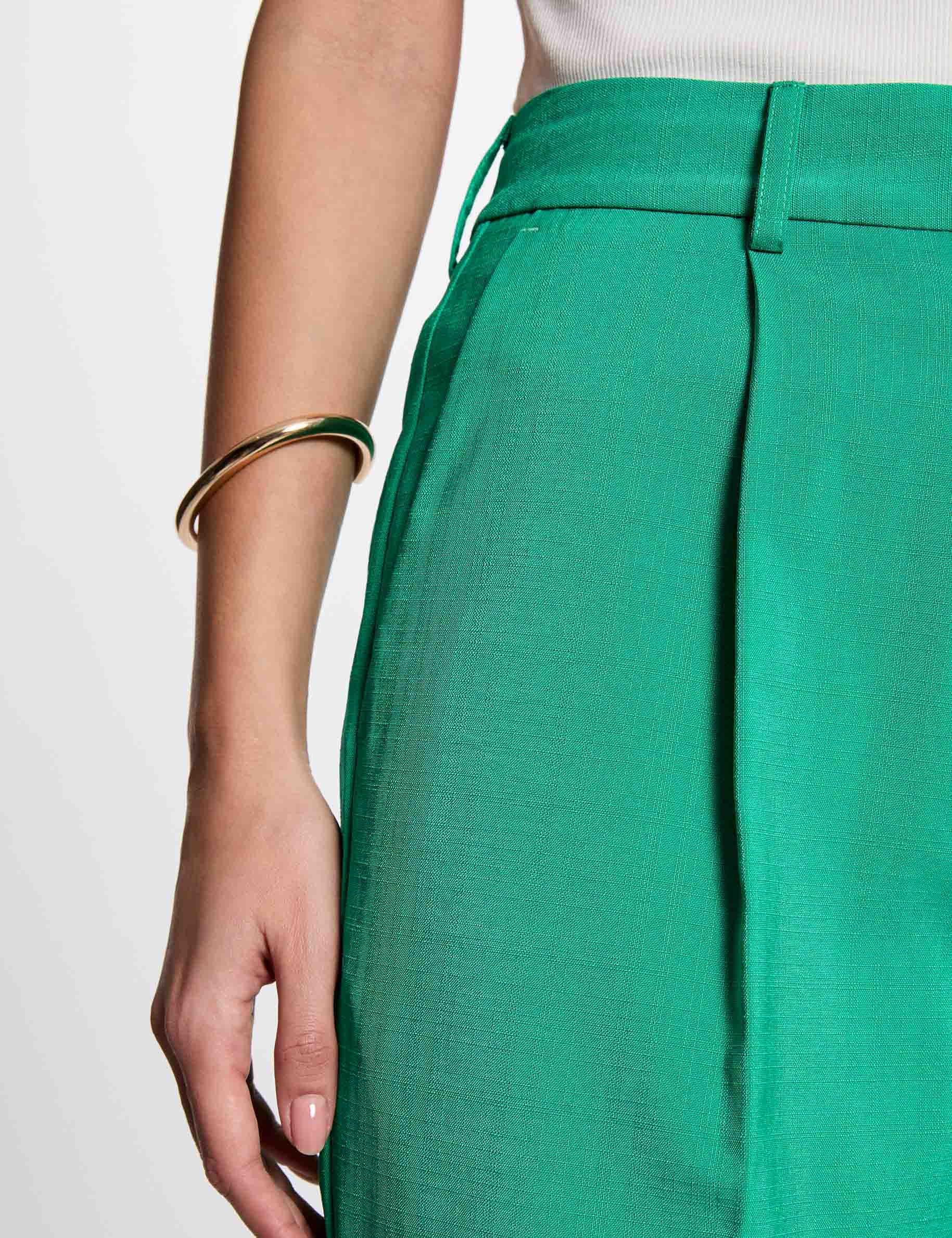 straight trousers with darts emerald green women Straight trousers with darts emerald green women