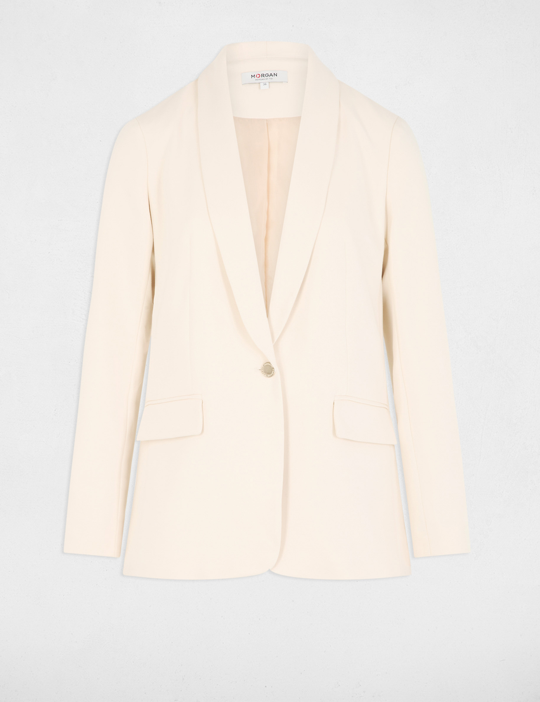 Short jacket shawl collar ivory women