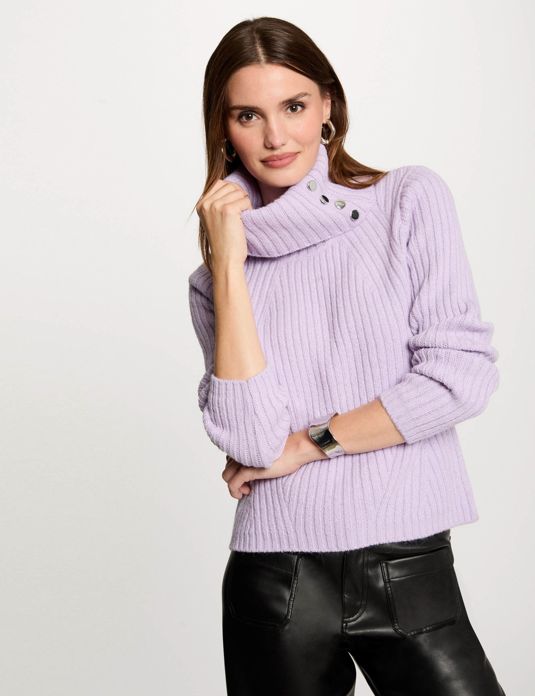 Purple turtleneck sweater best sale