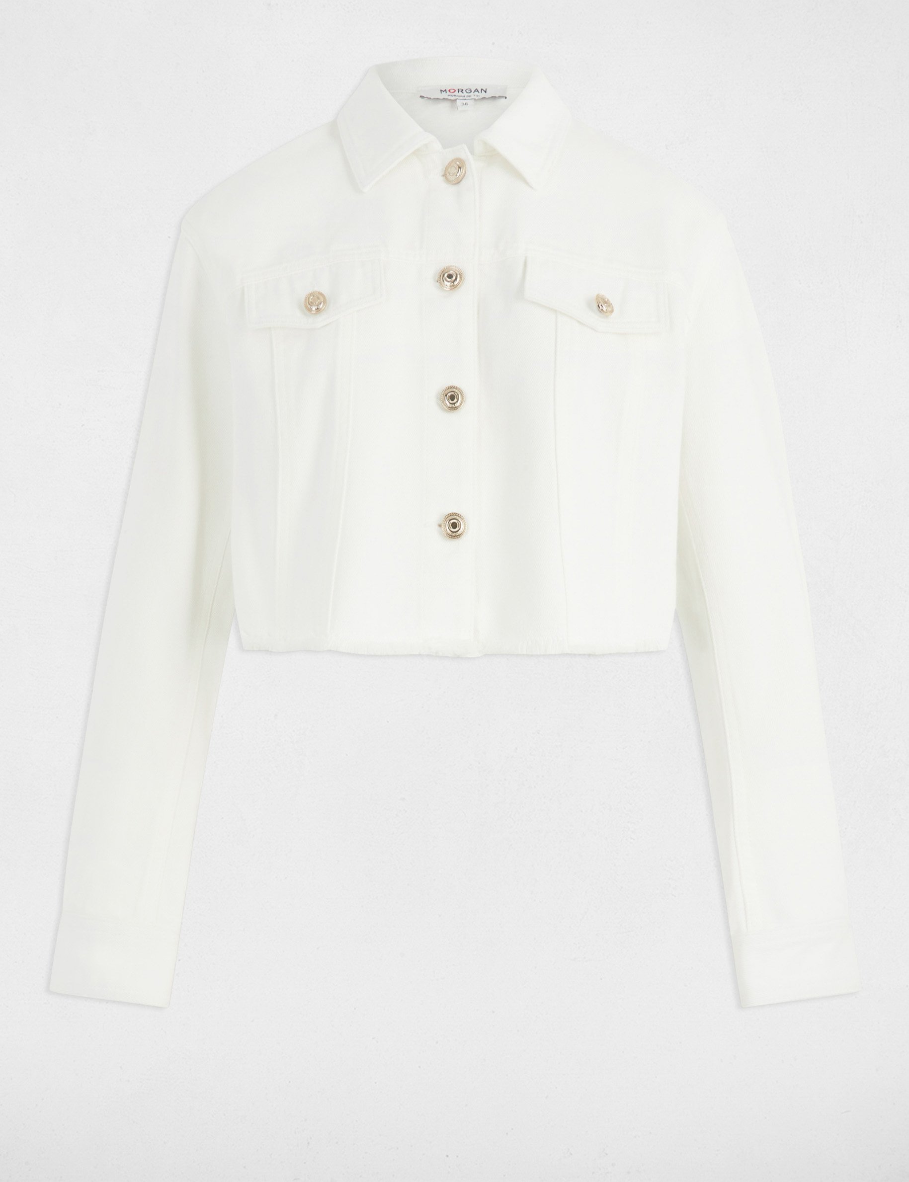 Short denim jacket white women