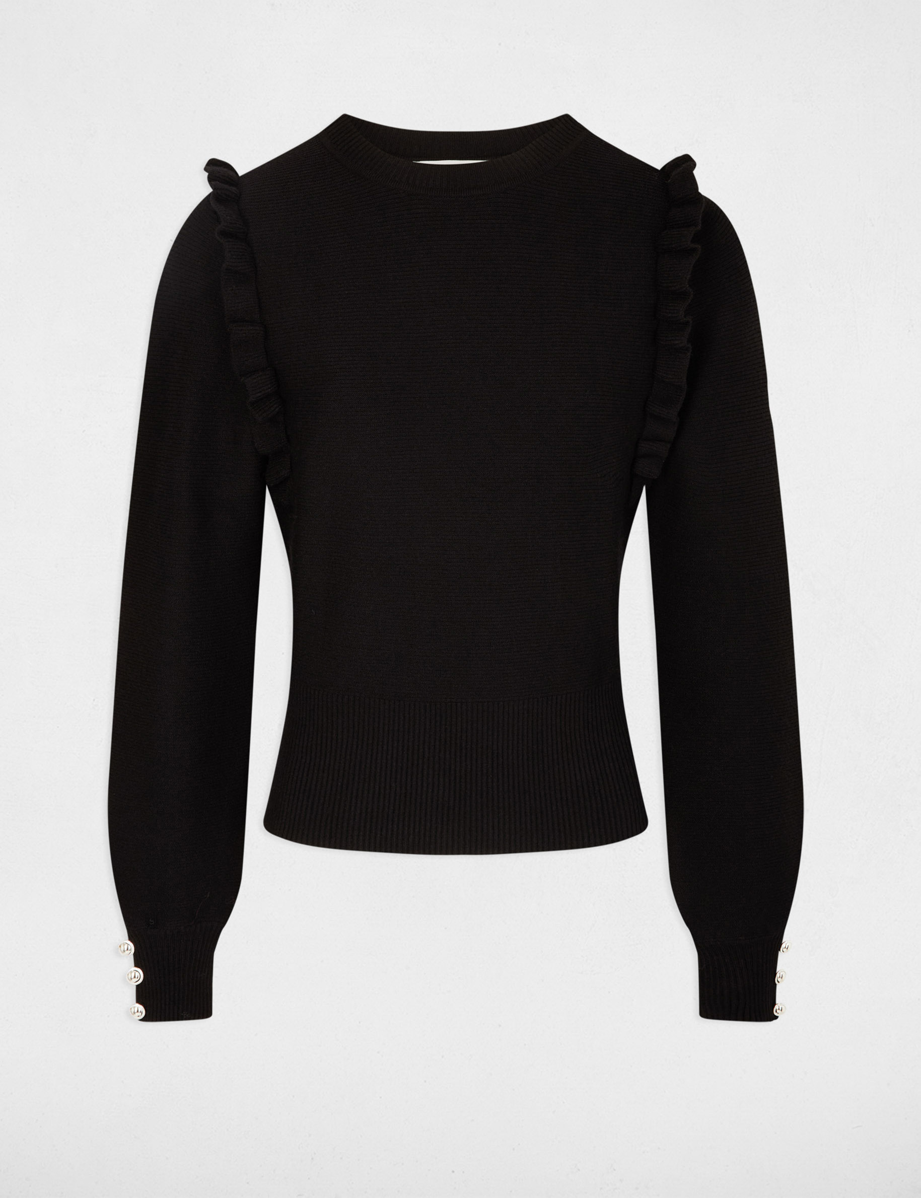 Long-sleeved jumper ruffles black women