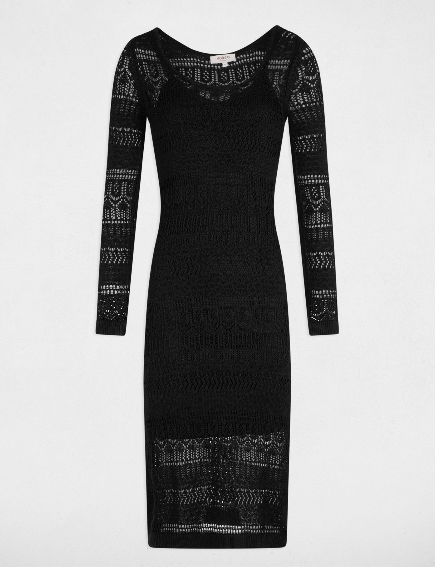 Fitted maxi knitted dress black women