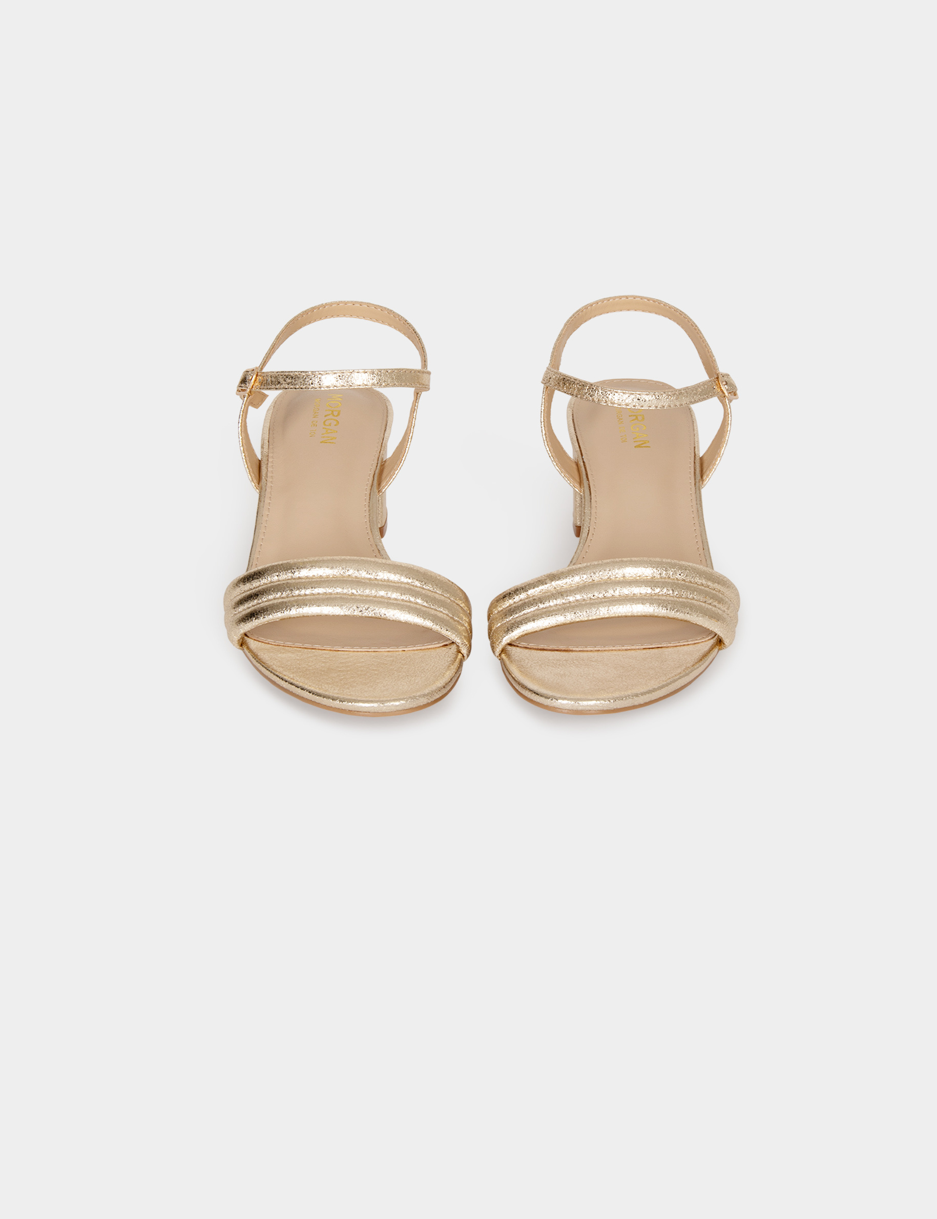 Sandals with heels gold yellow women