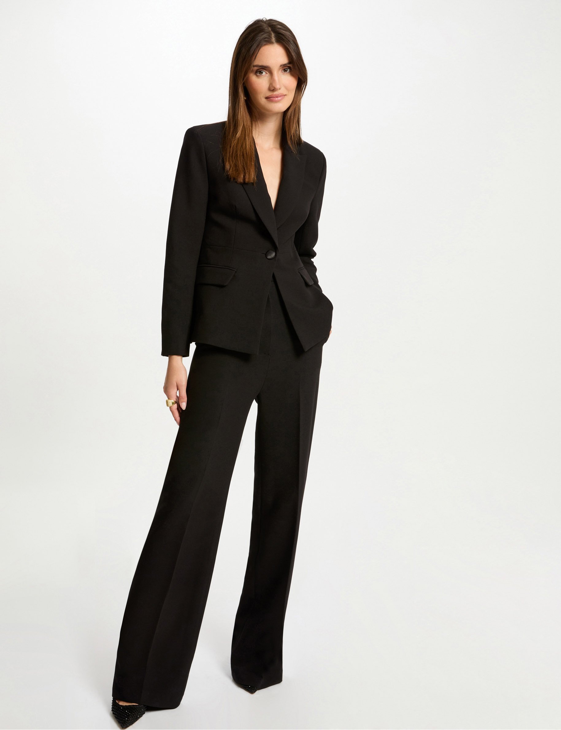 Flare trousers with darts black women