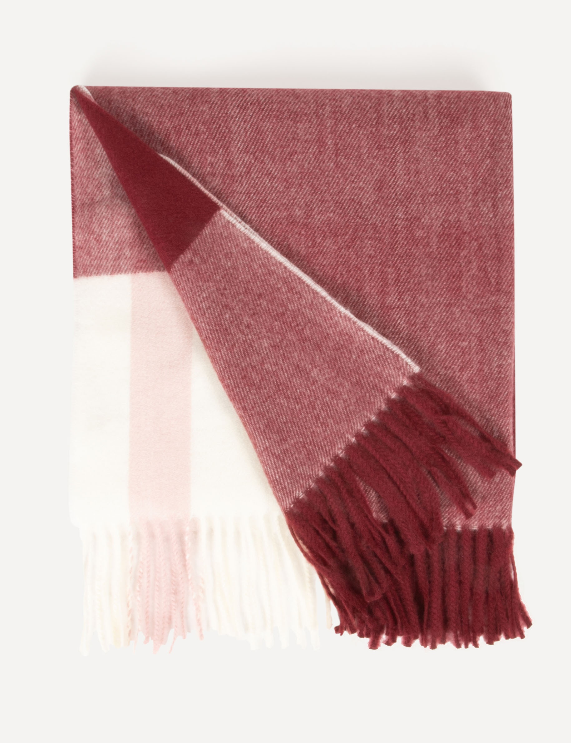 Checked scarf burgundy women