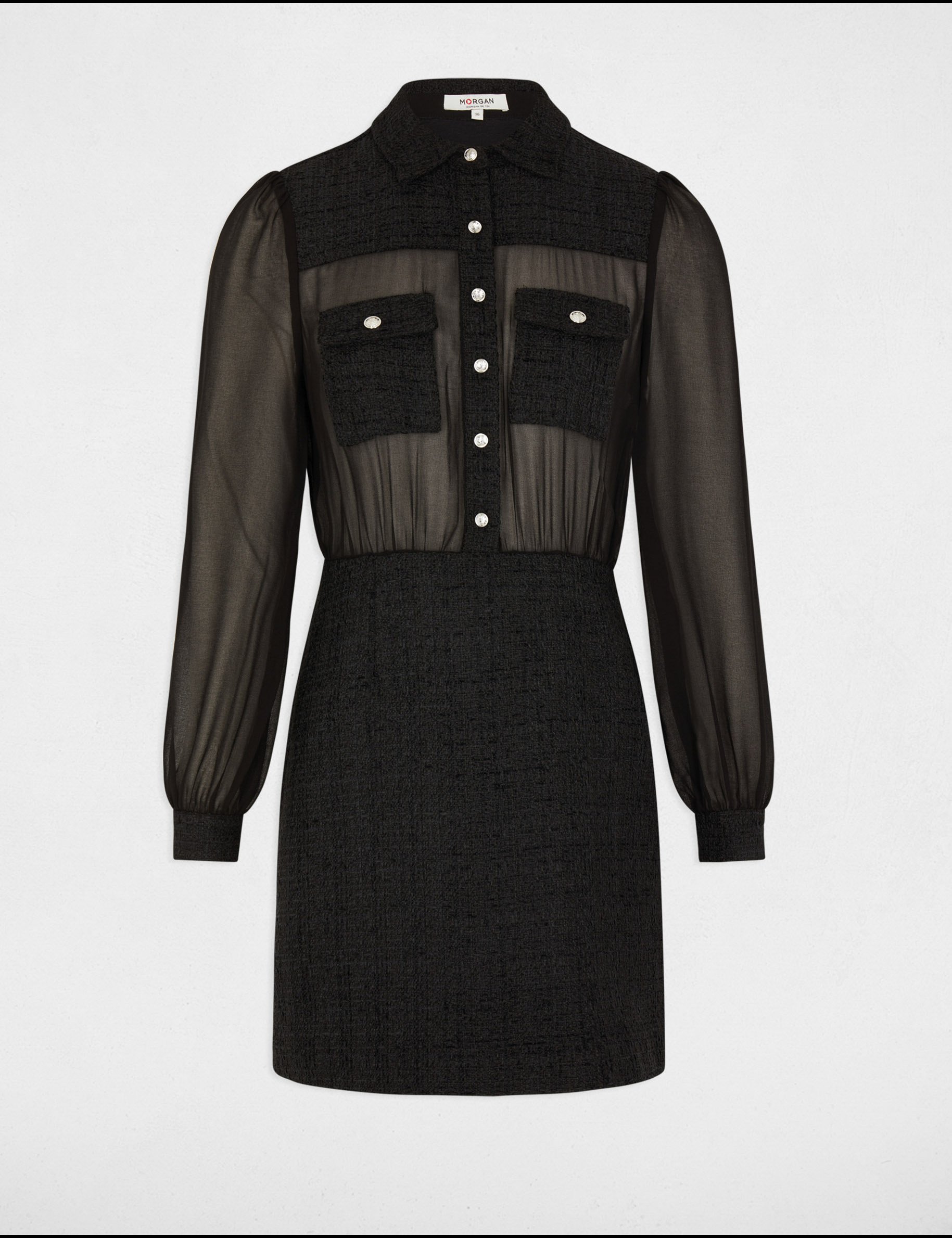 Fitted mini tweed dress black women