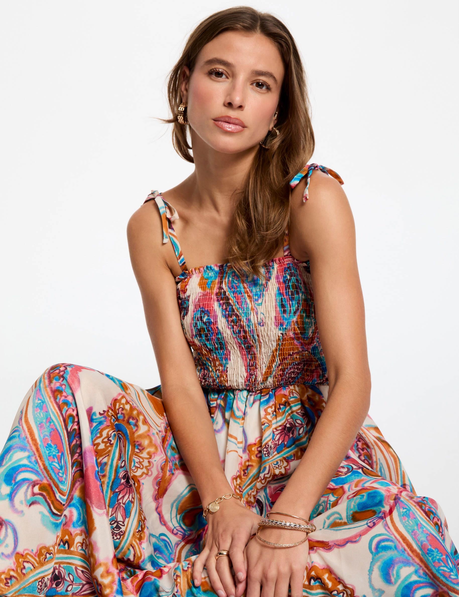 printed maxi straight dress multicolor women Printed maxi straight dress multicolor women