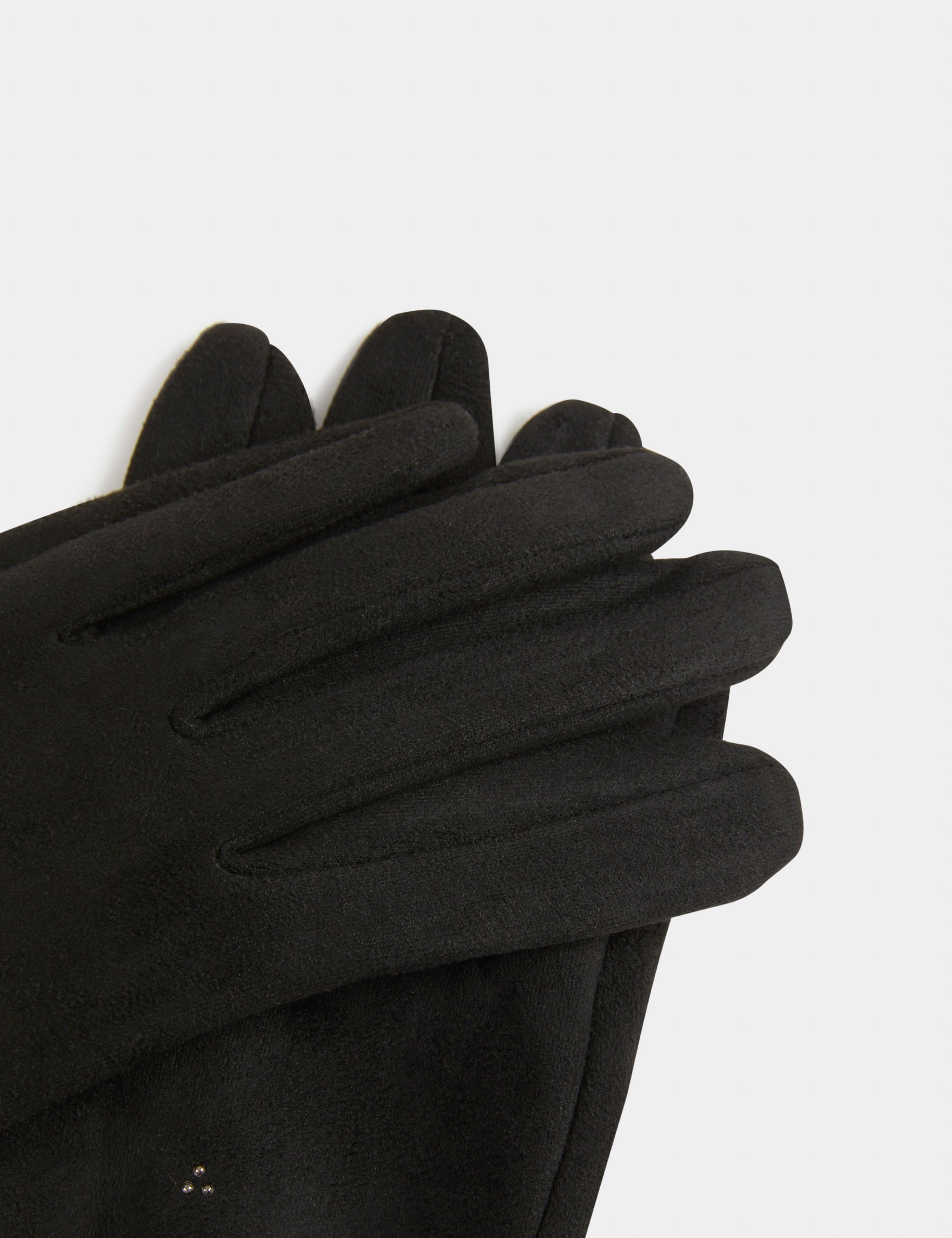 Gloves with rhinestones black women