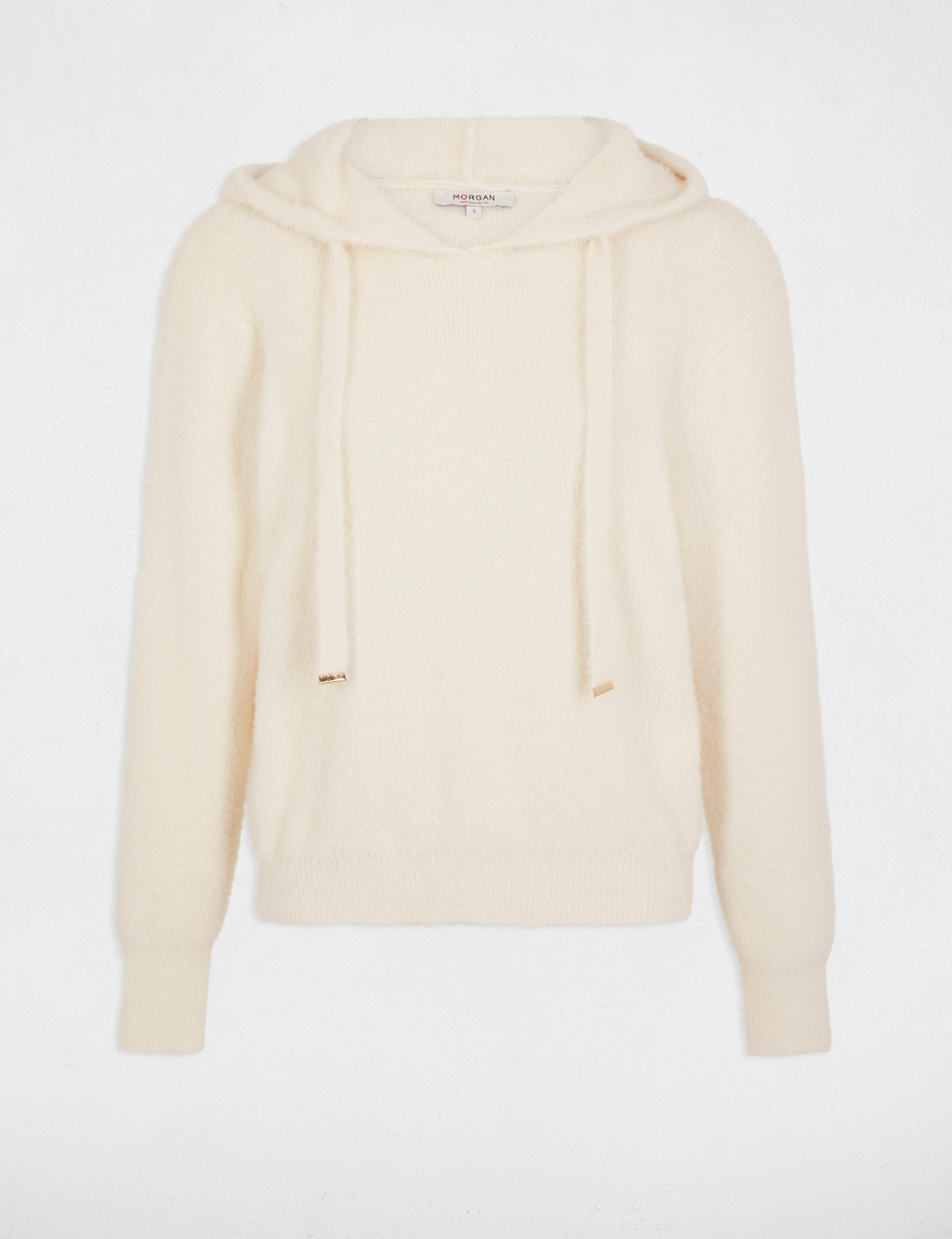 Jumper with hood ivory women