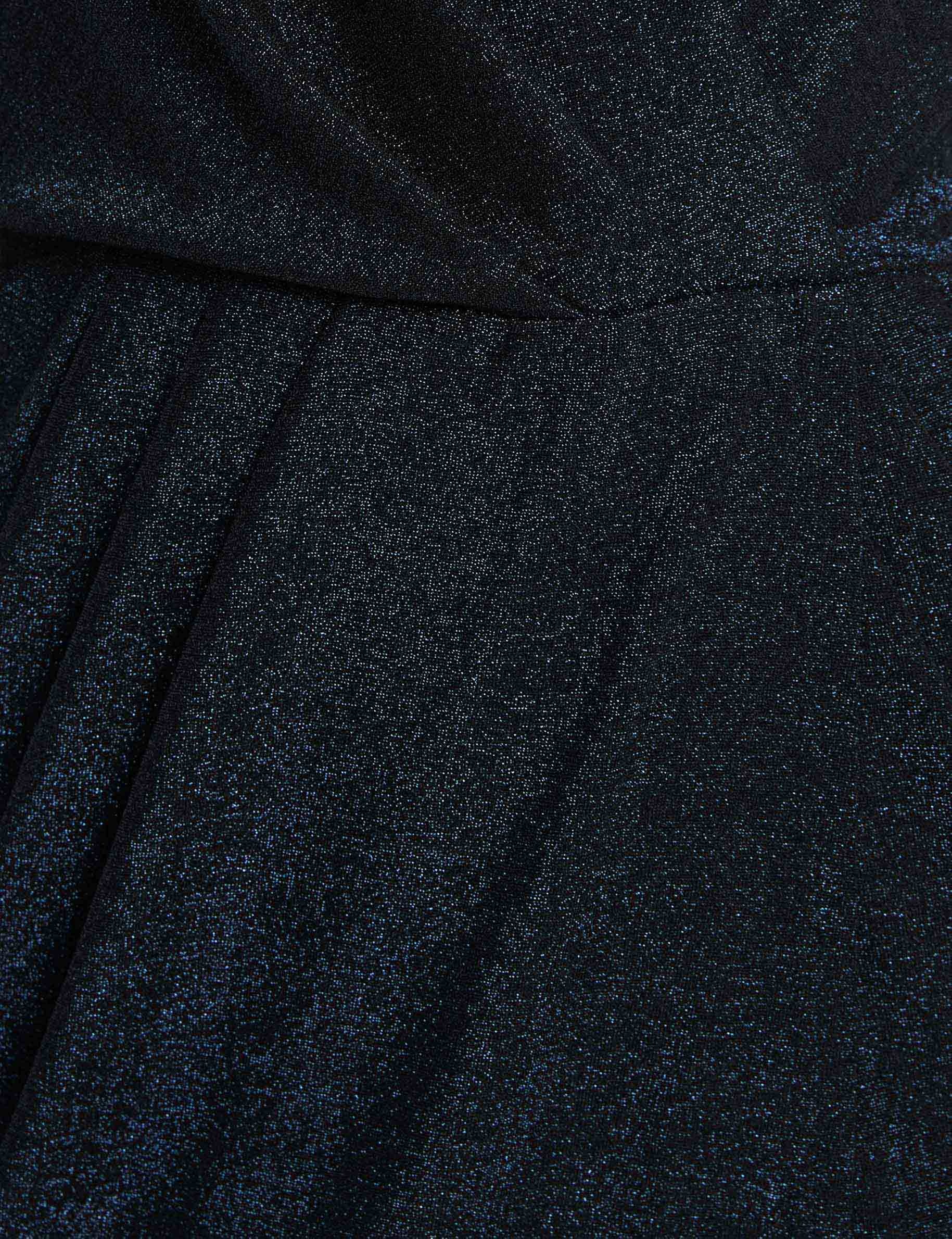 fitted draped dress metallised threads navy blue women null