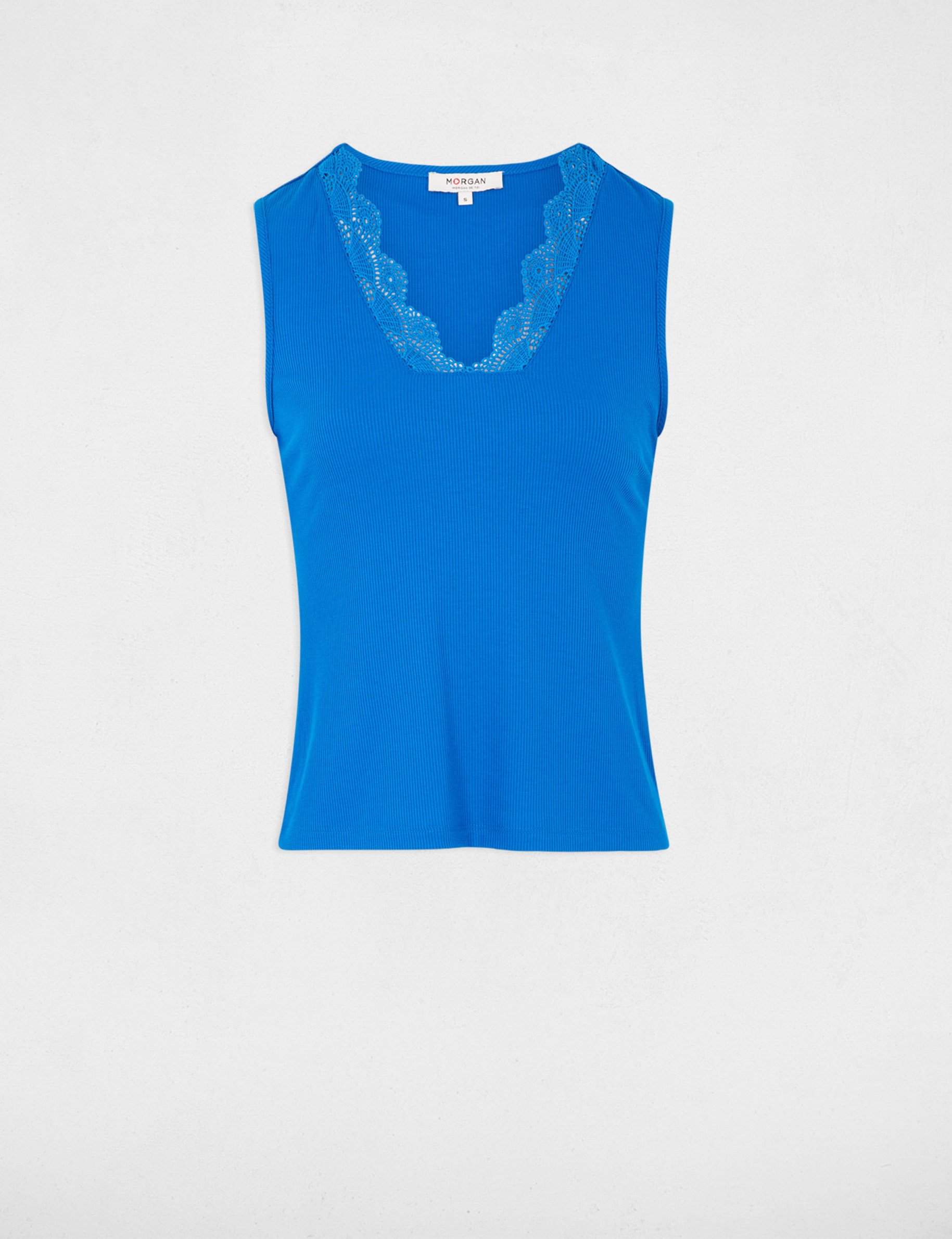 Sleeveless vest top electric blue women