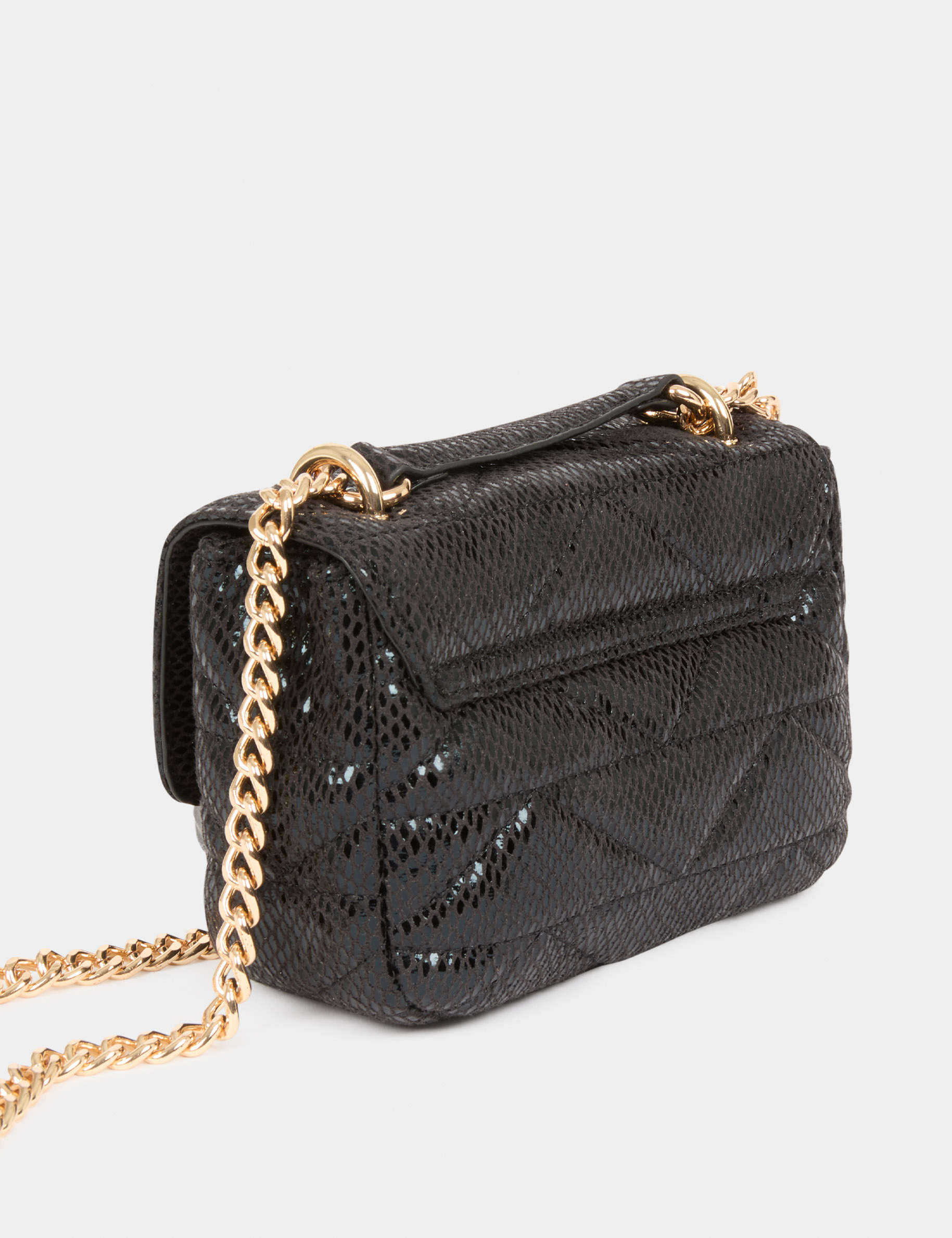 Iridescent quilted clutch bag black women