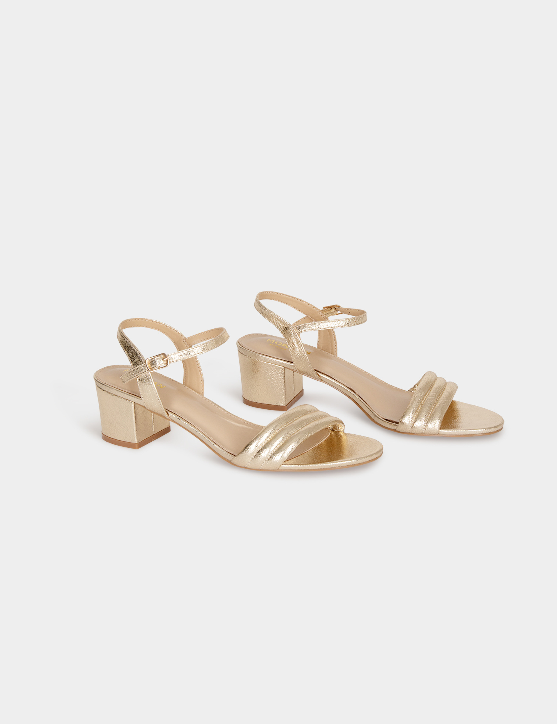 Sandals with heels gold yellow women