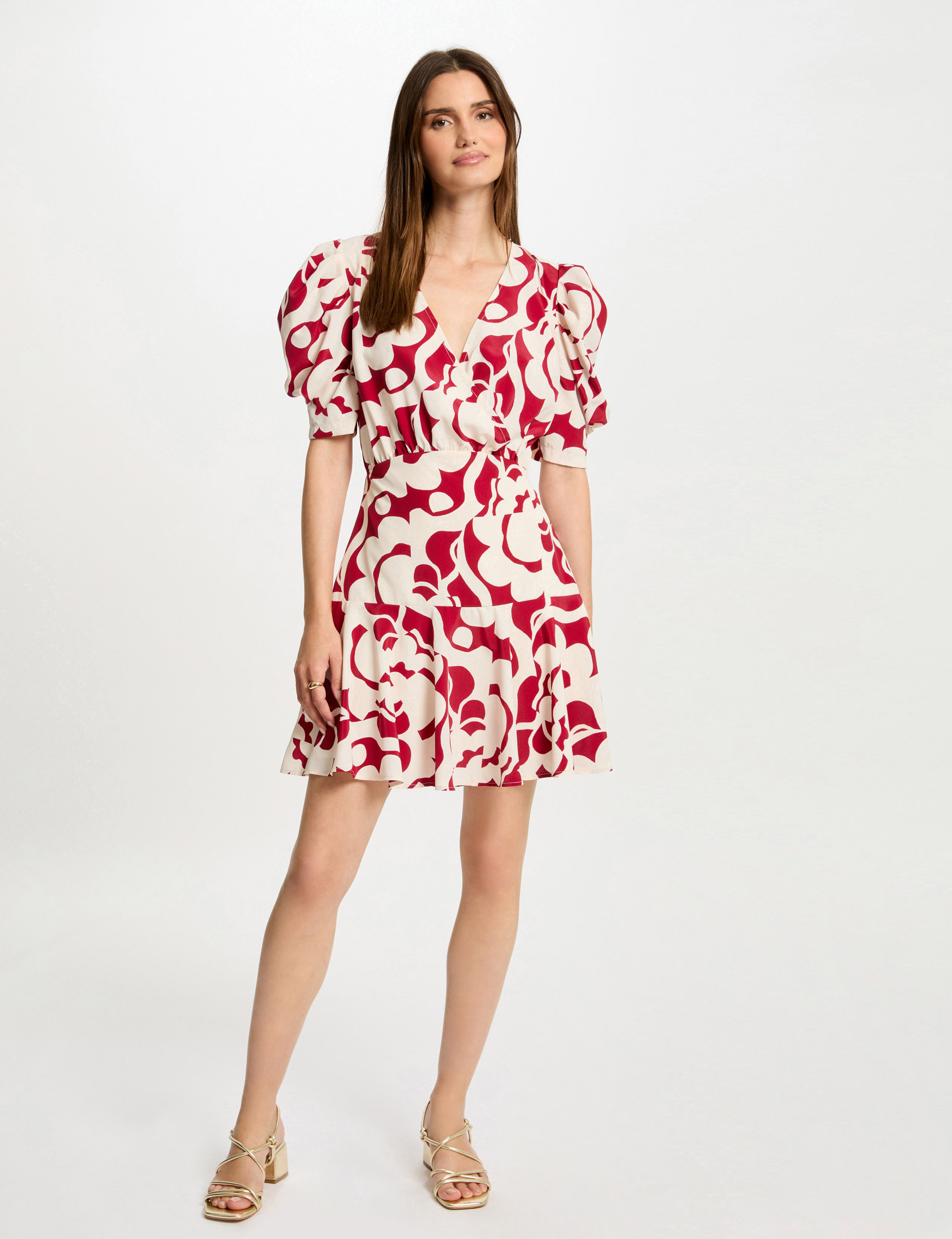 Printed mini A-line dress multicolored women