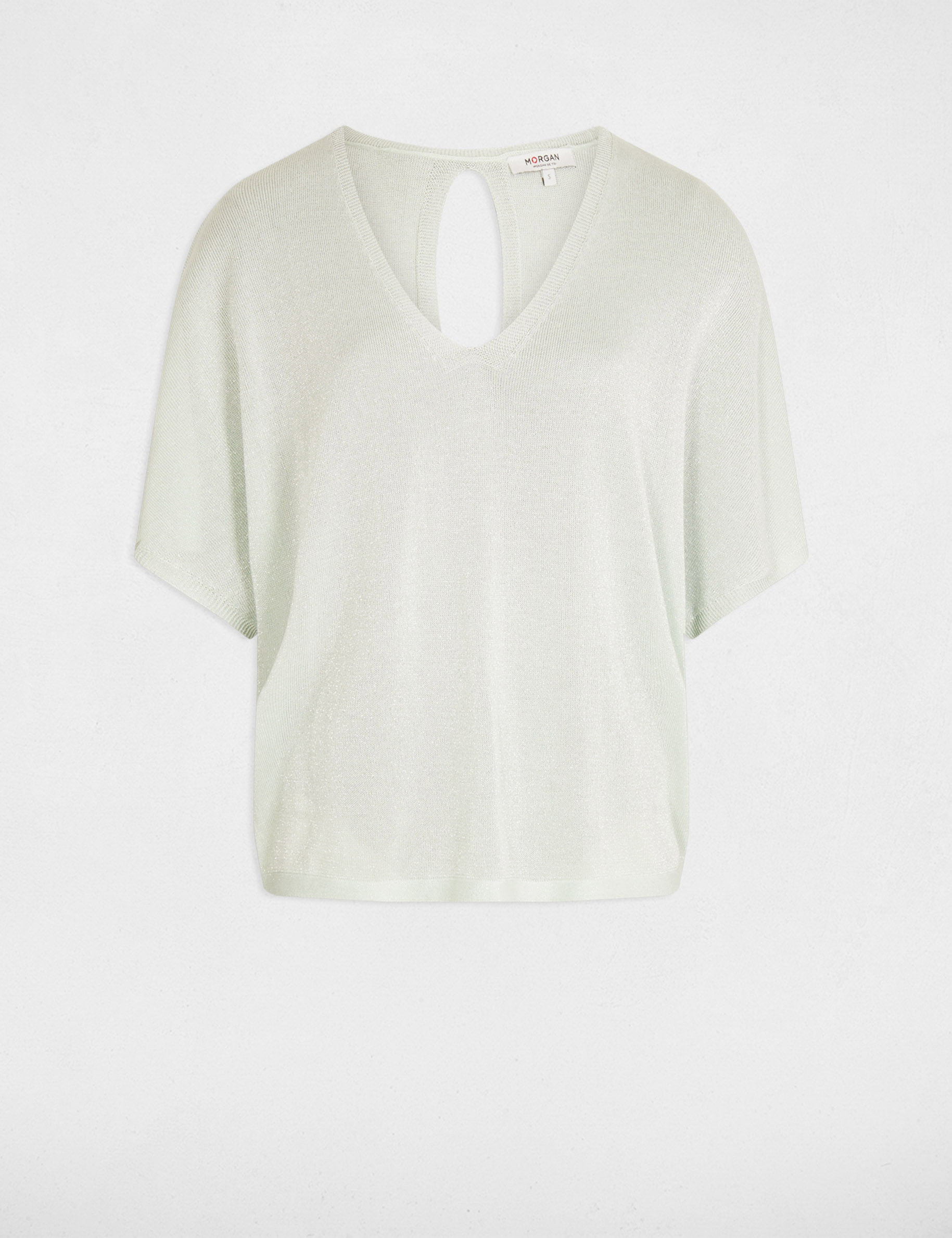 Jumper V-neck light green women