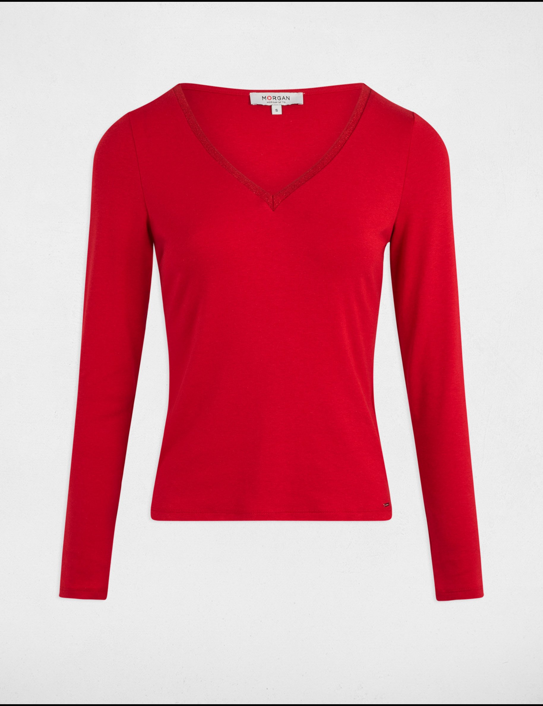 Long-sleeved t-shirt red women