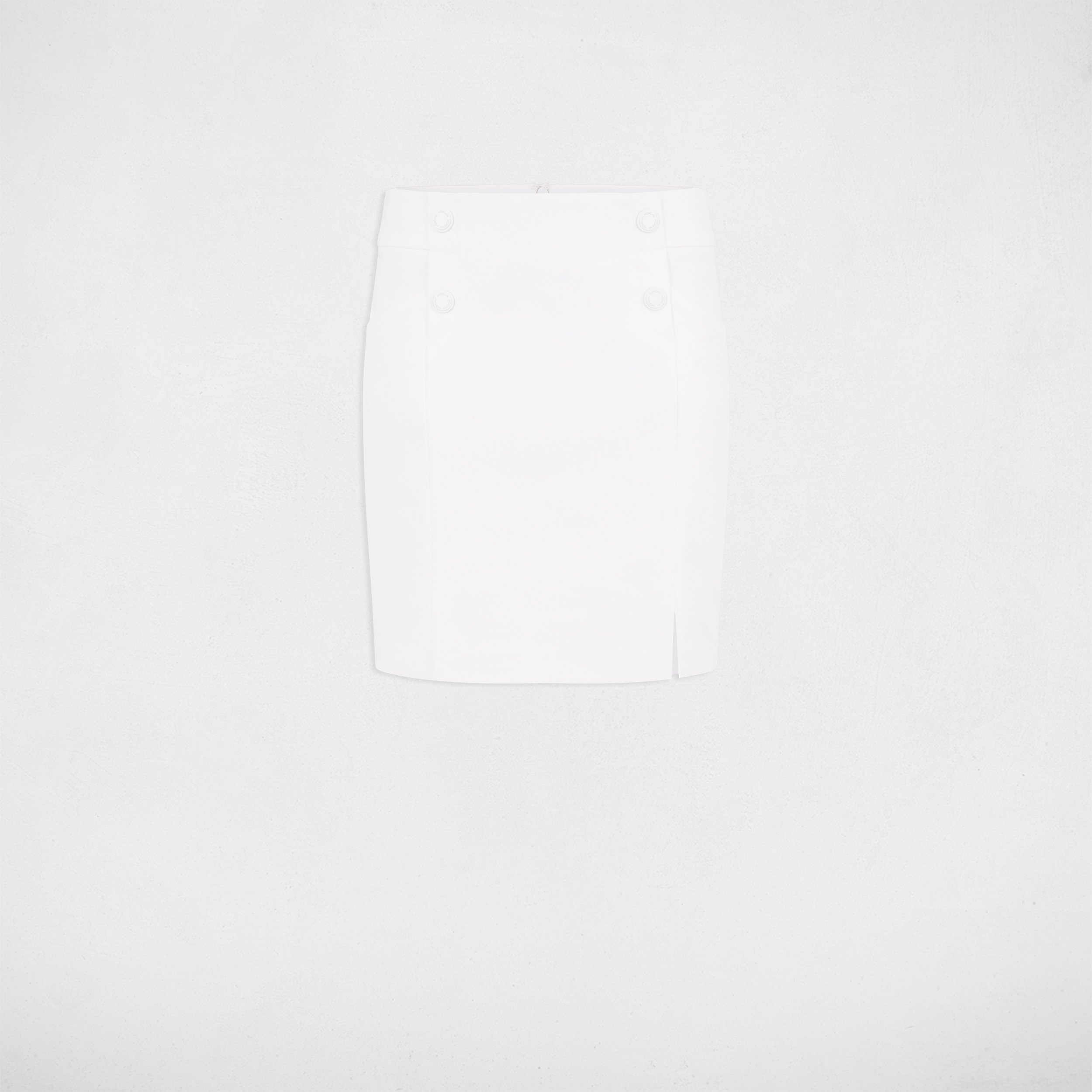 Mini skirt with buttons ivory women