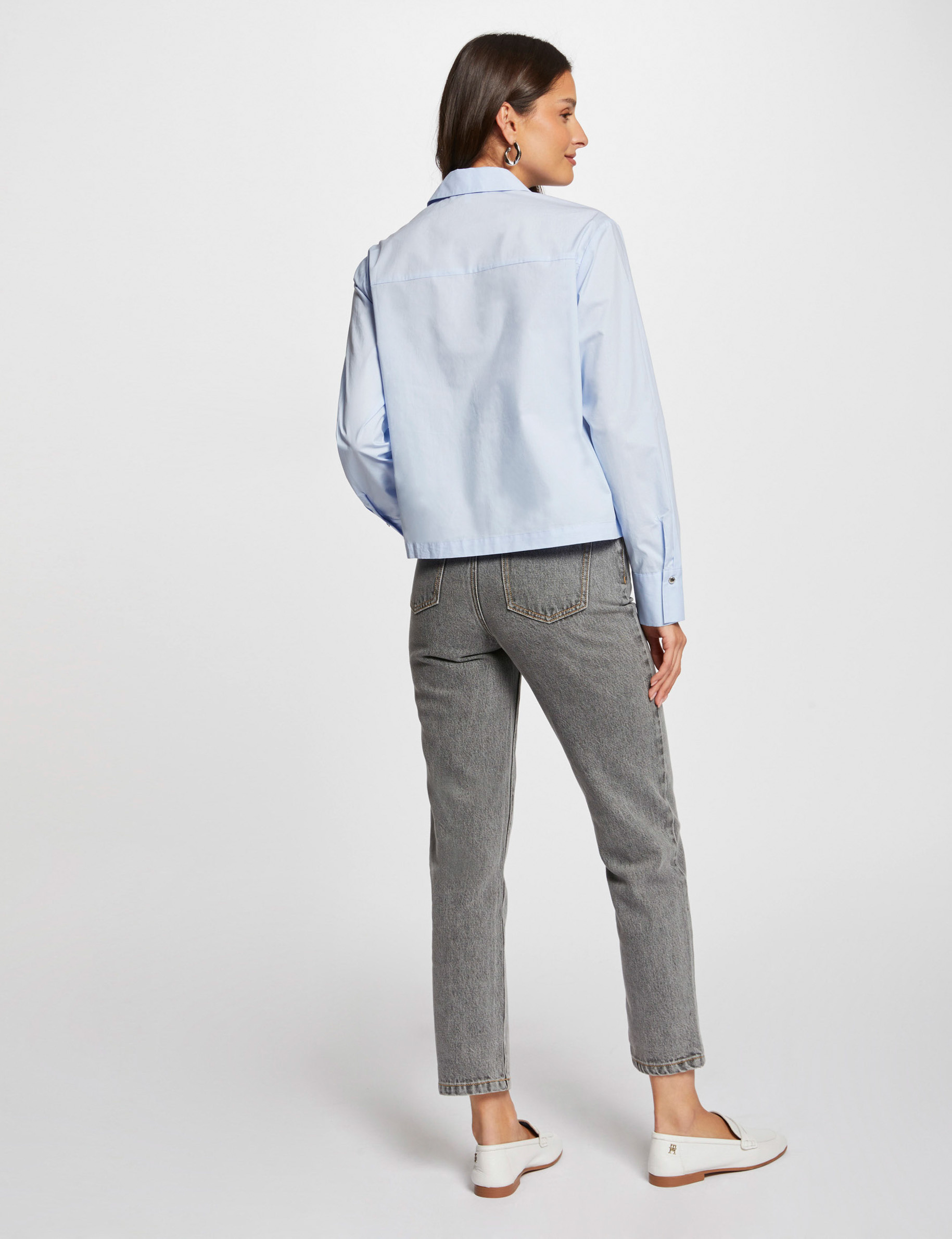 Jeans droit 7/8ème gris anthracite femme