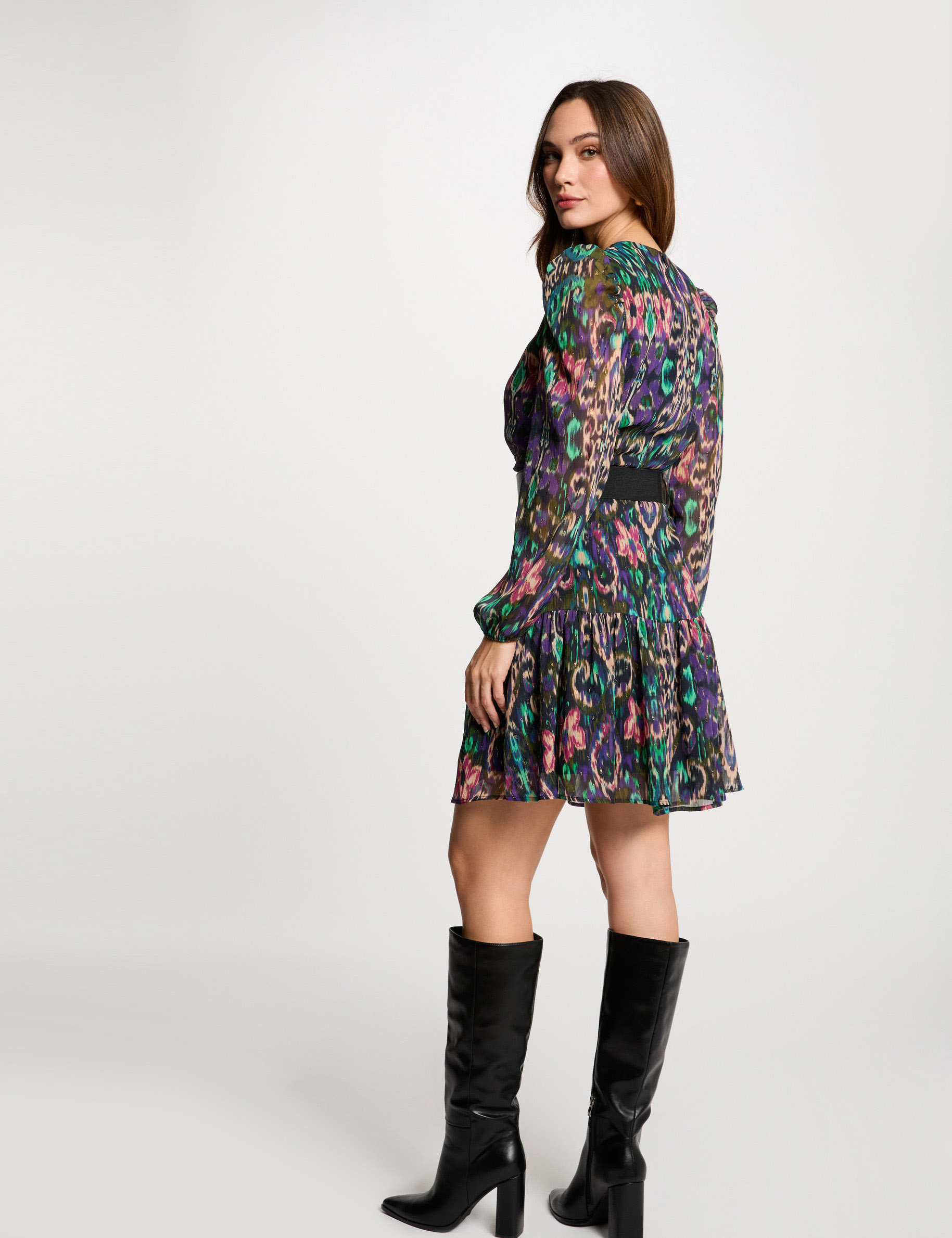 Printed mini A-line dress multicolor women