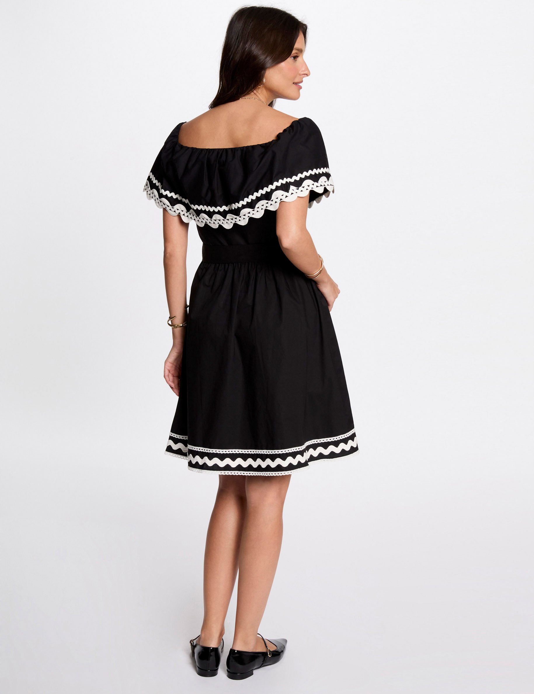 A-line mini dress black women