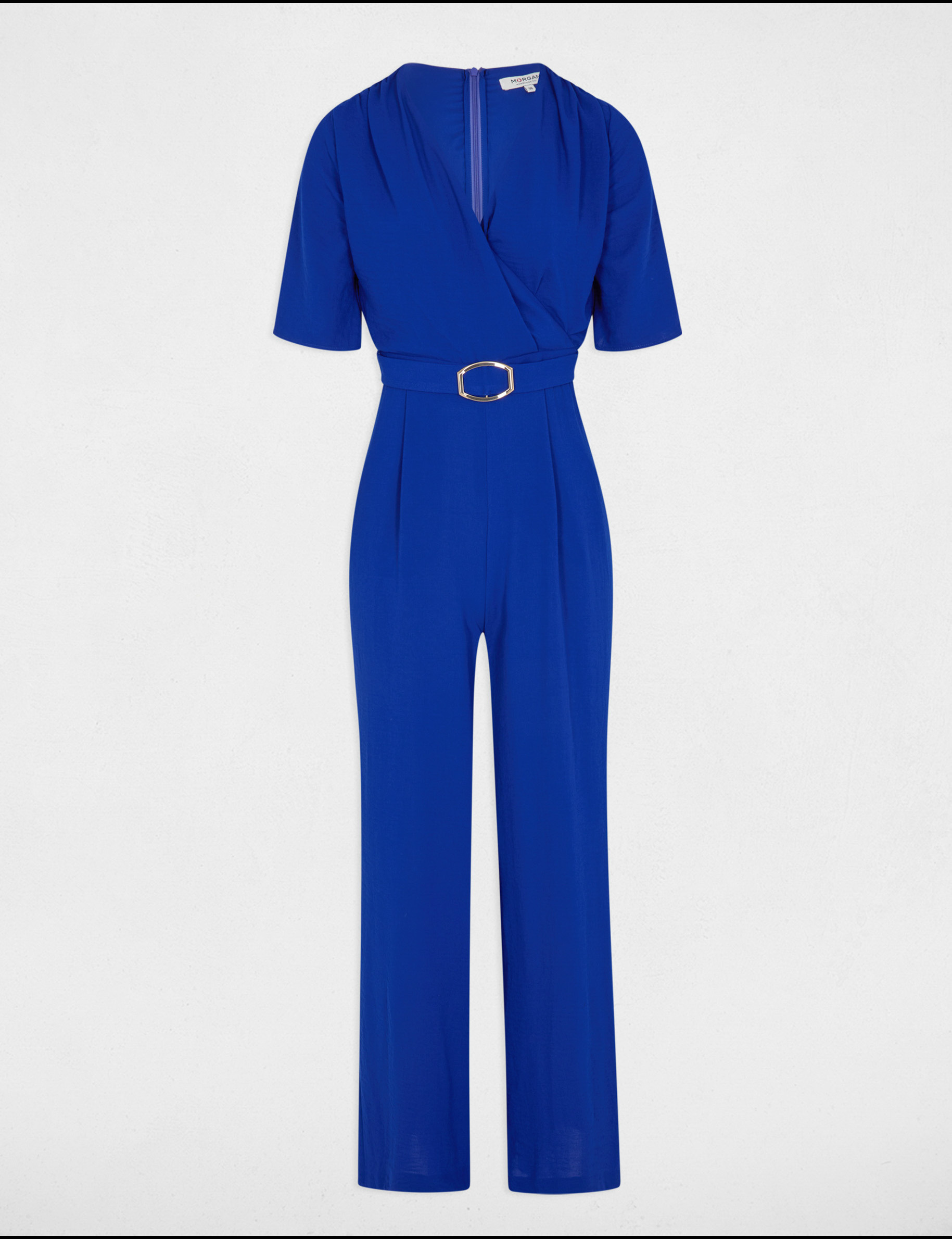 Jumpsuit wide leg electric blue women