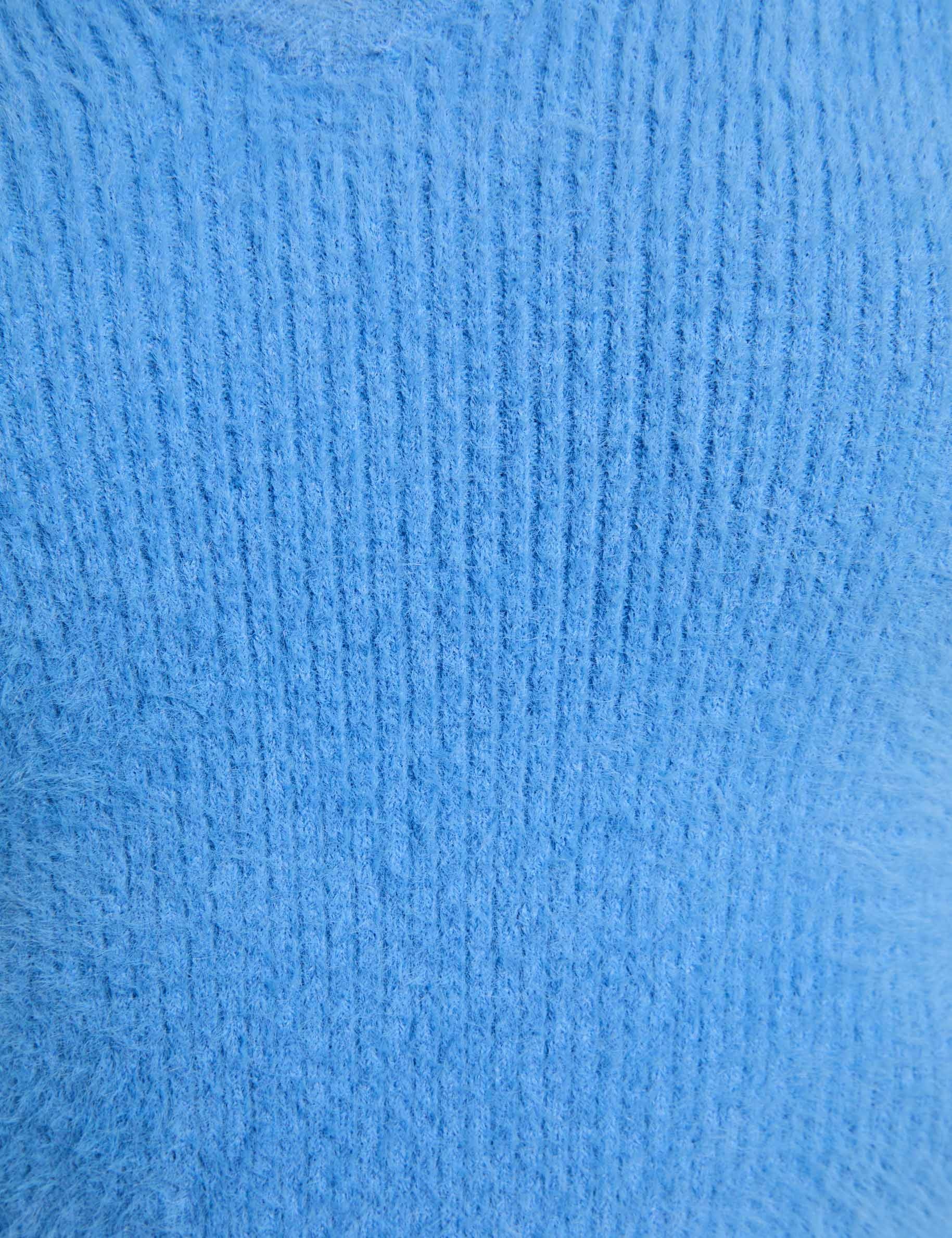 long sleeved jumper with fluffy knit blue women null
