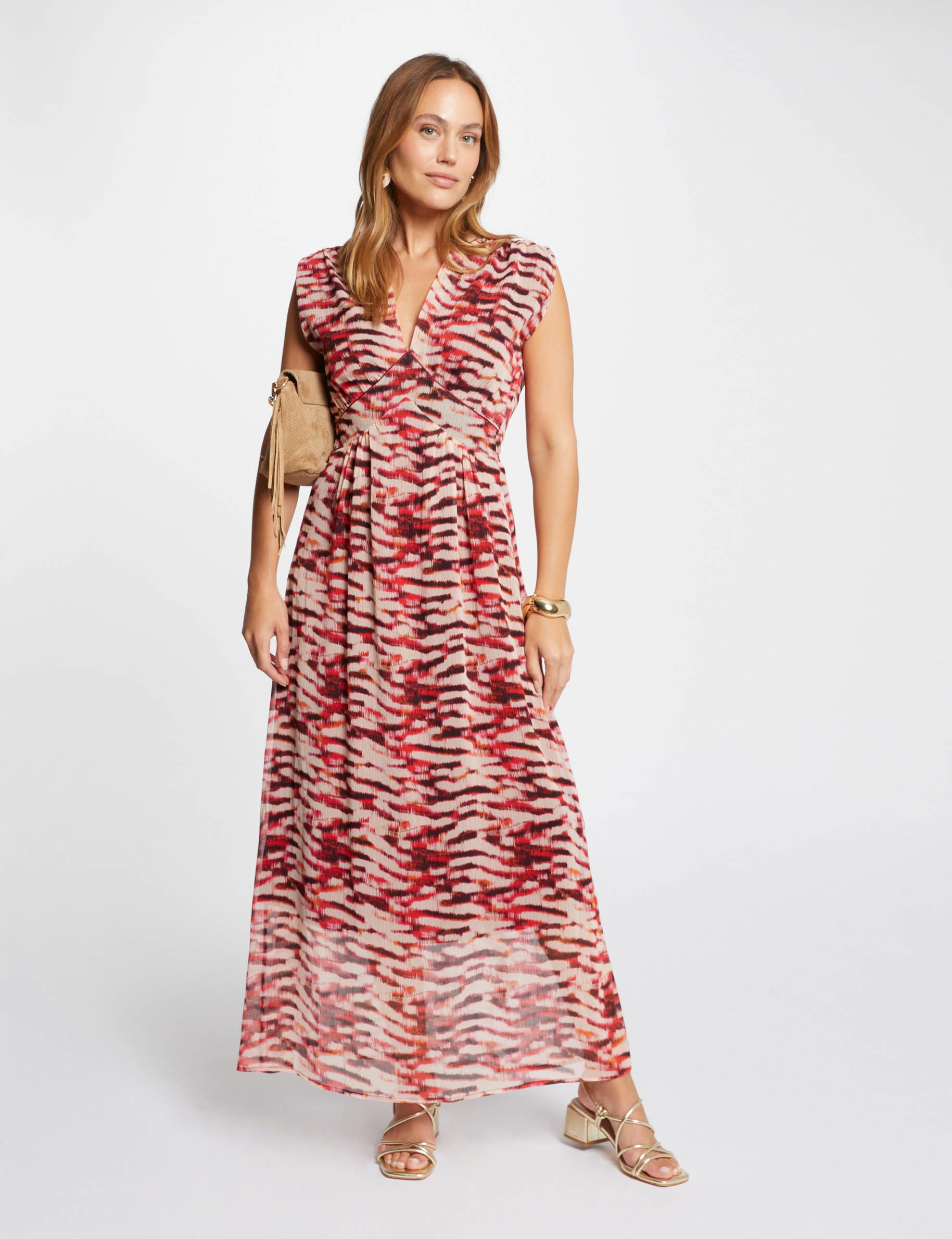 Printed loose maxi dress multicolored ladies'