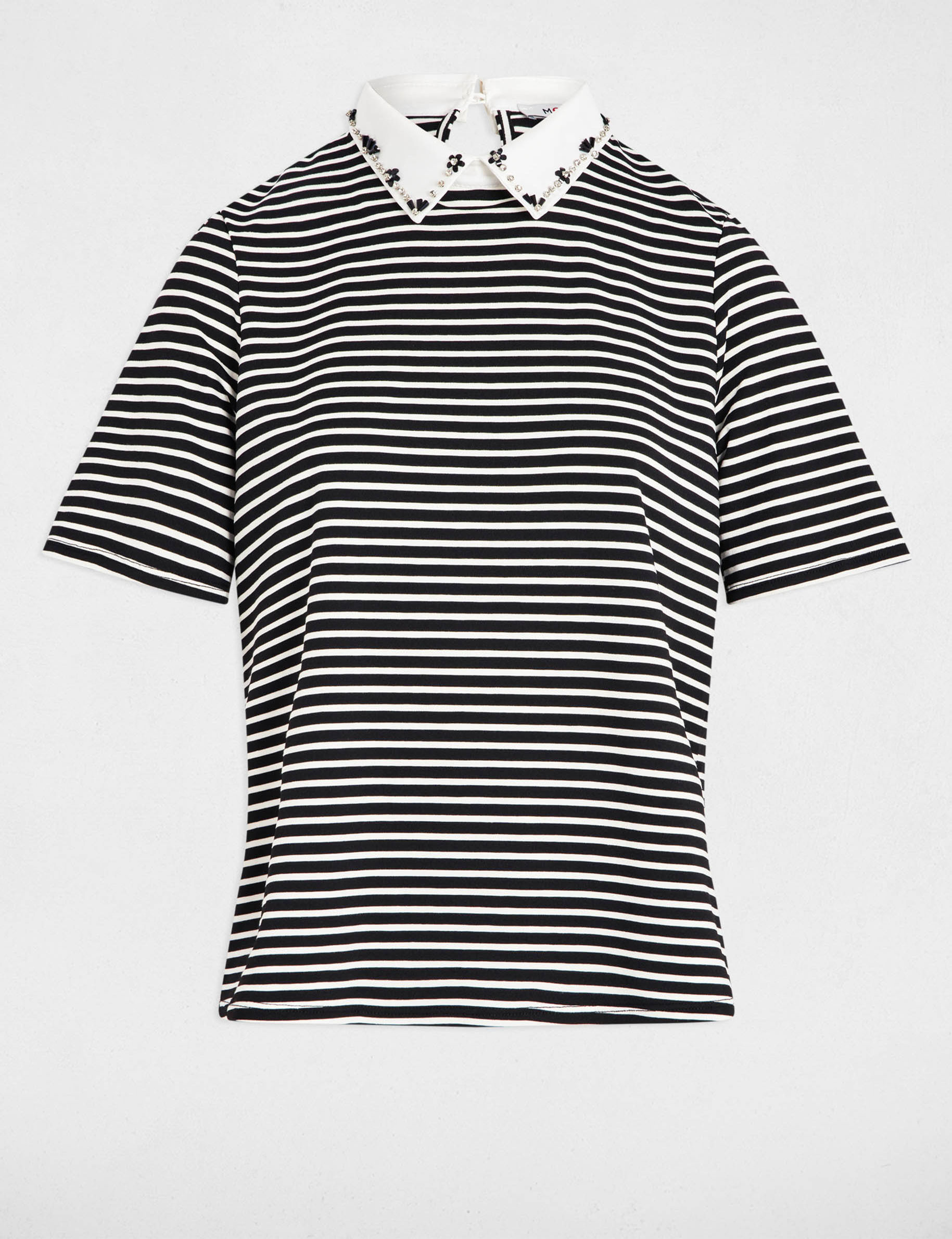 Striped short-sleeved t-shirt white women