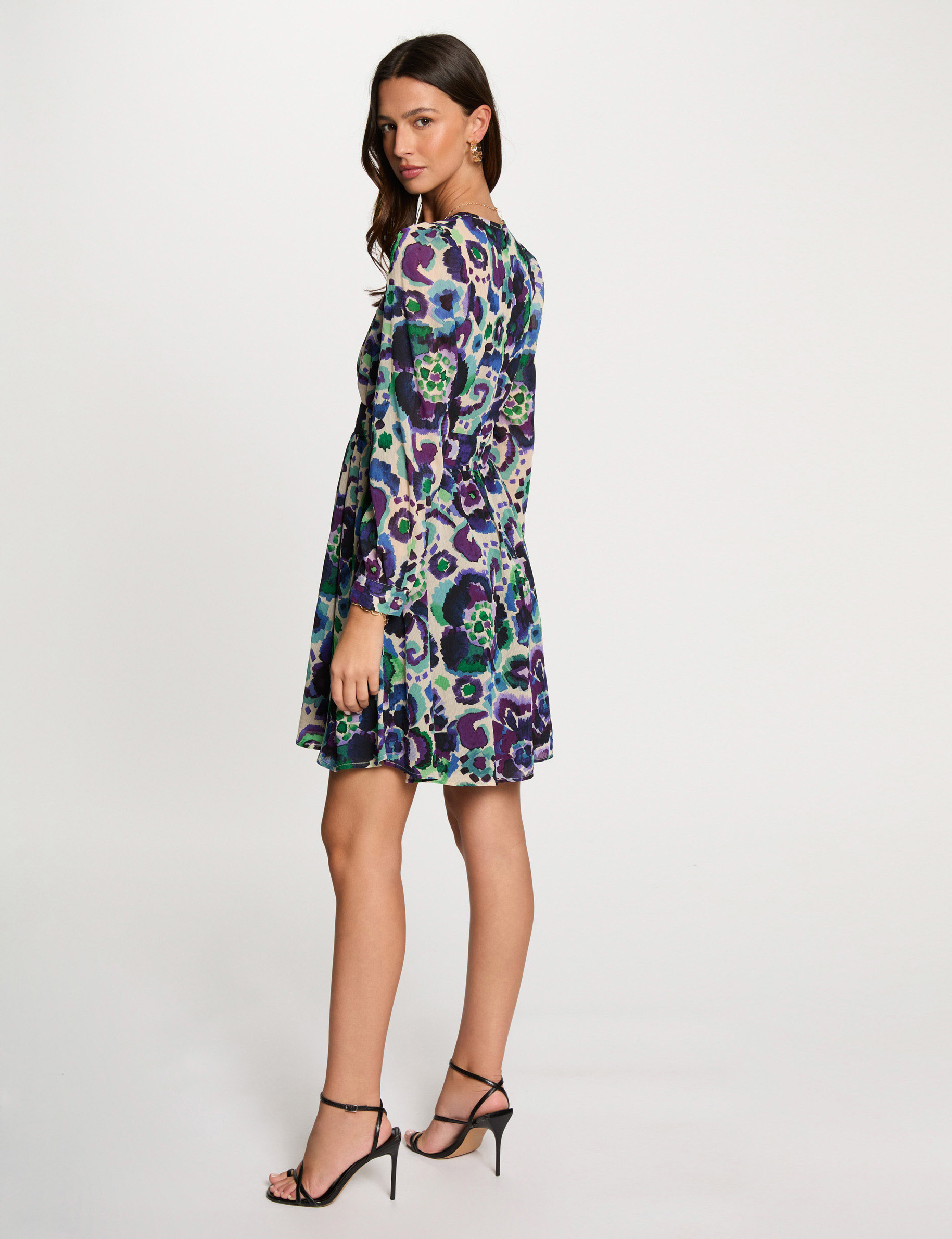 Printed mini A-line dress multicolor women