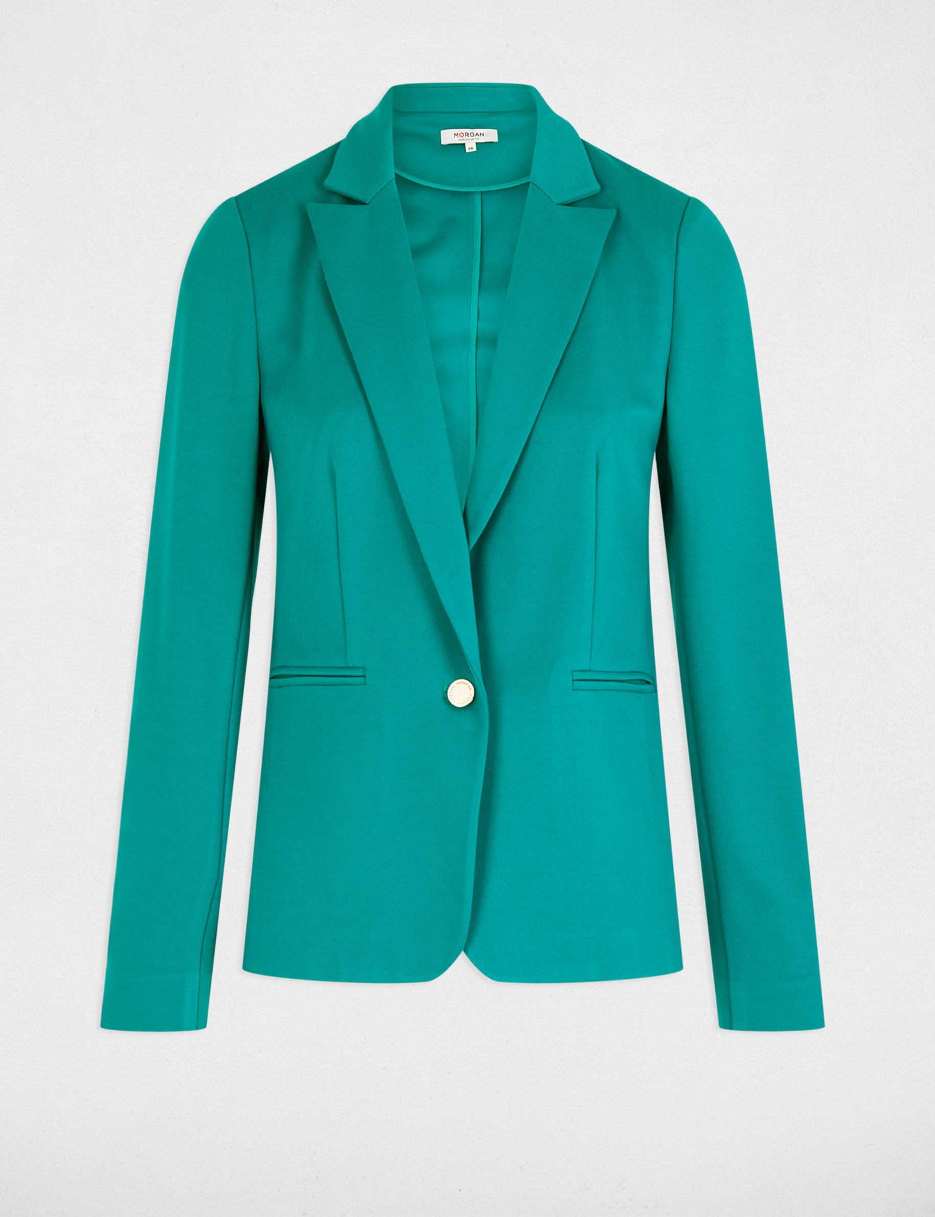 Short blazer turquoise blue women