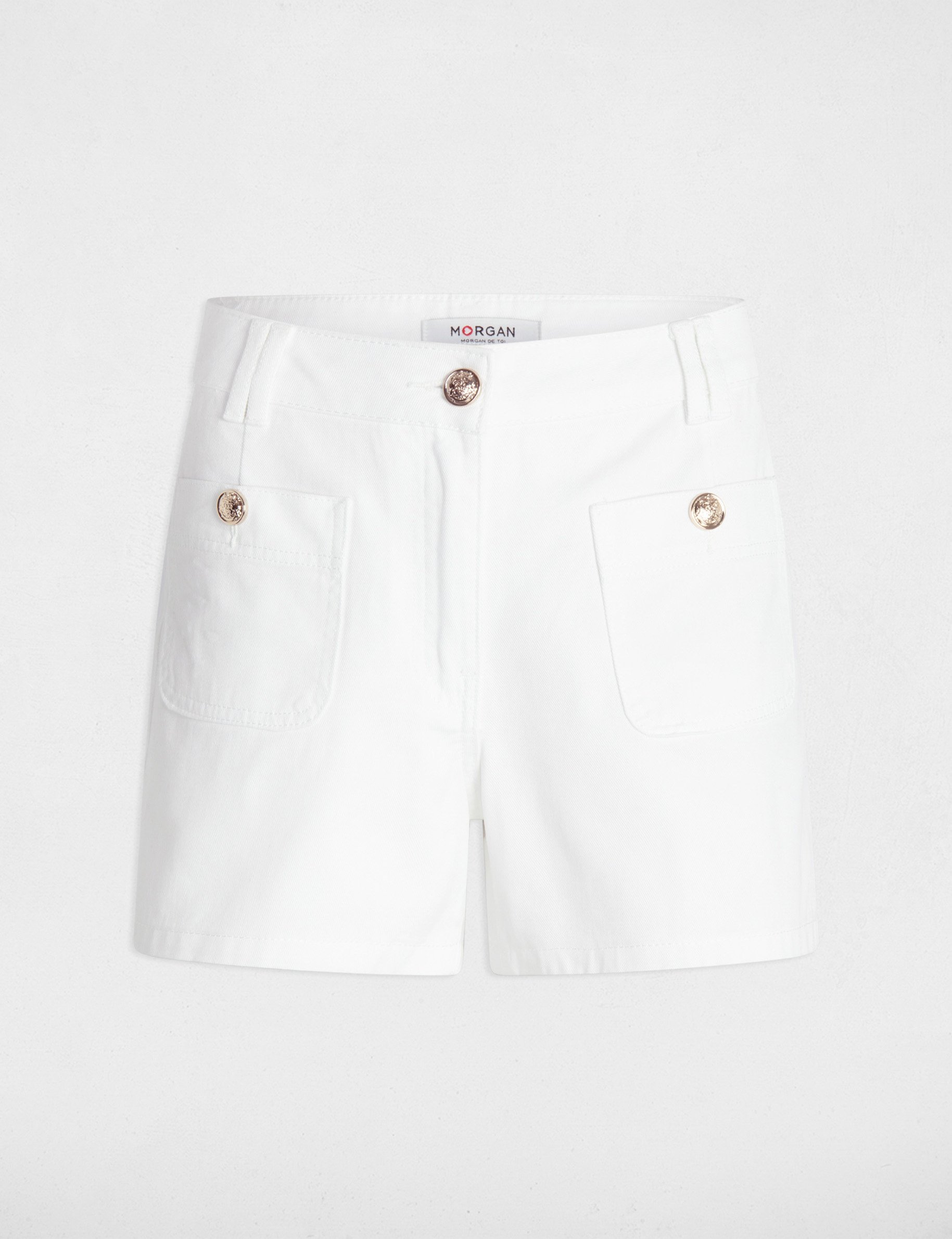 high waisted denim short white women High-waisted denim short white women