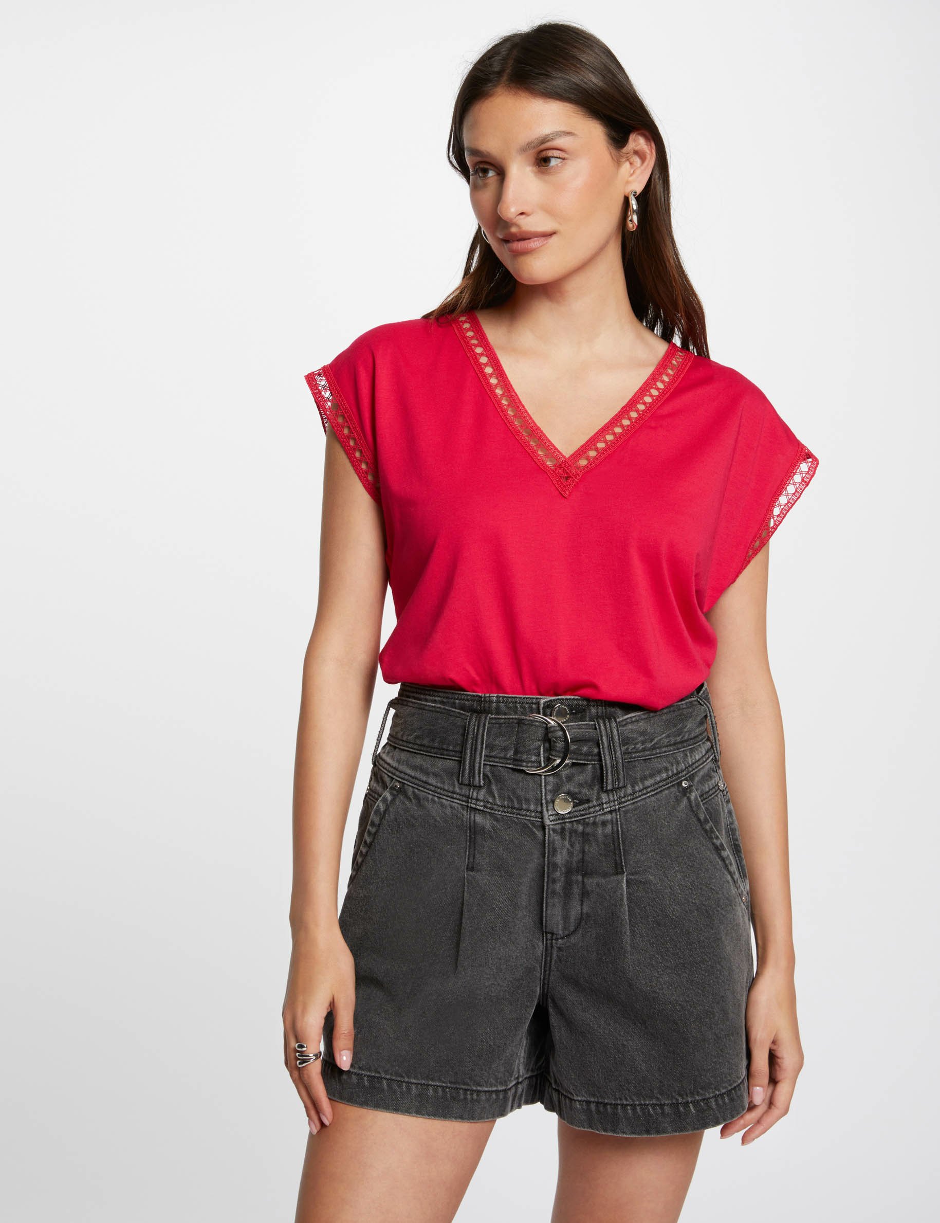 Short-sleeved t-shirt raspberry ladies'