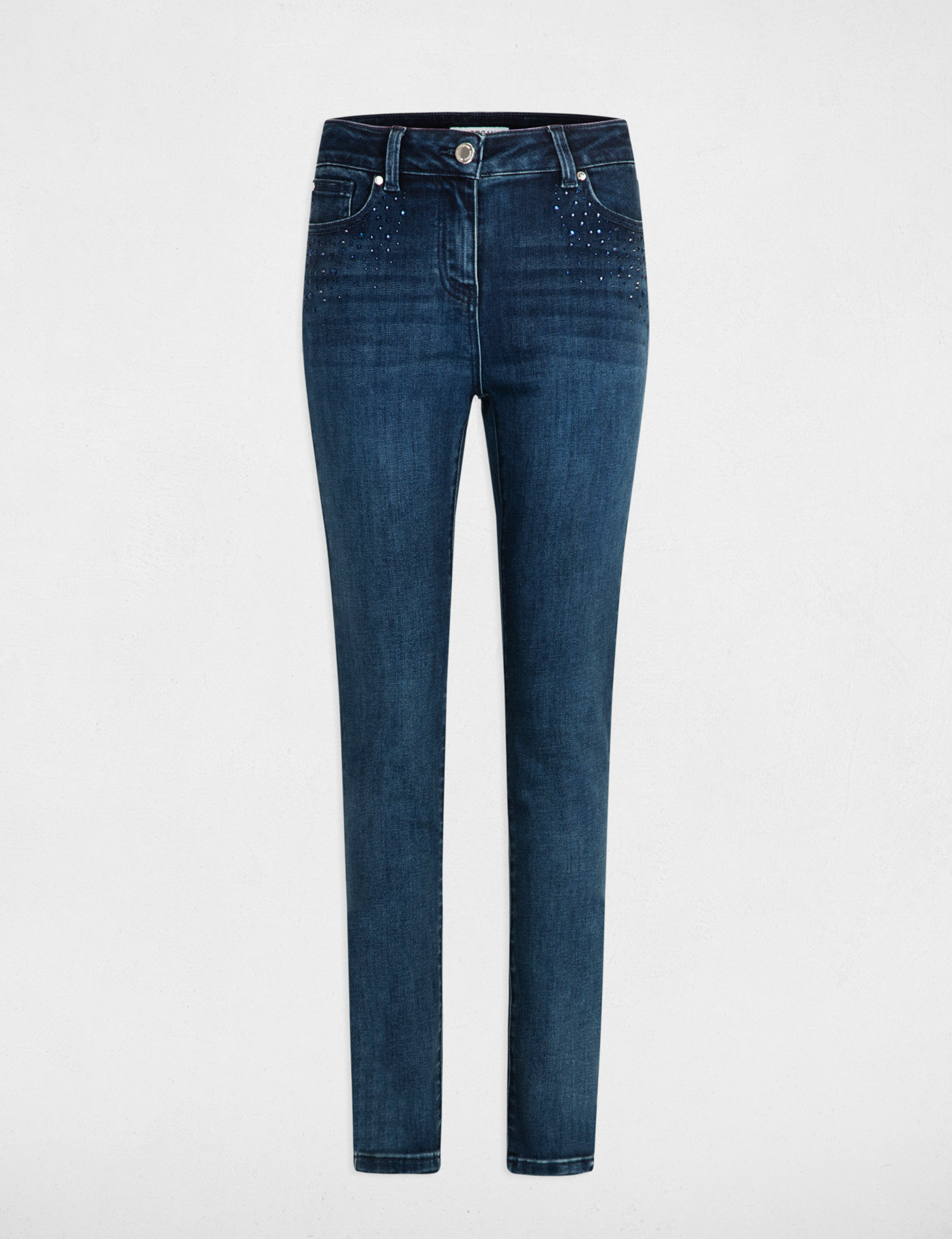 Slim jeans with rhinestones stone denim ladies'