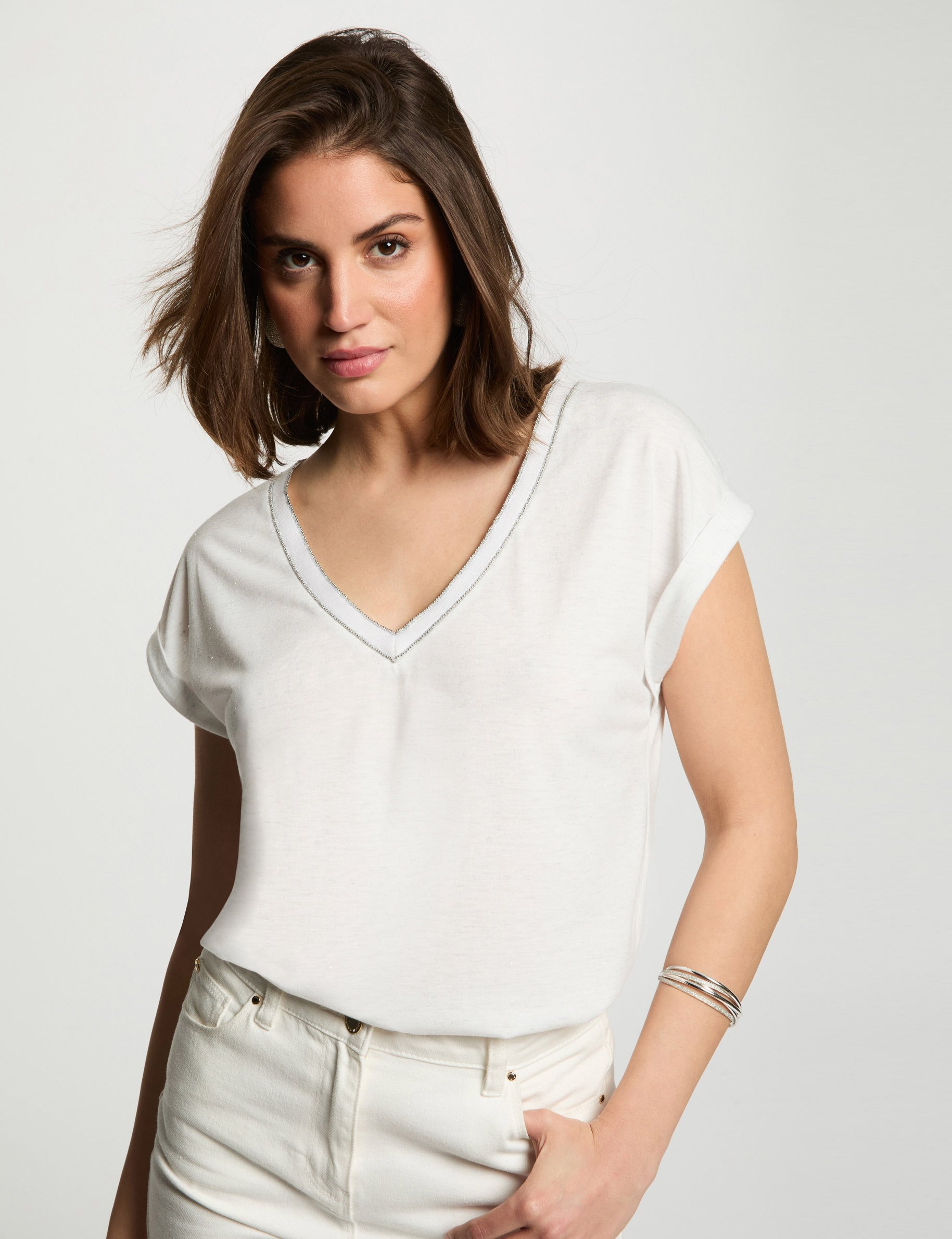 short sleeved t shirt ivory women Short-sleeved t-shirt ivory women