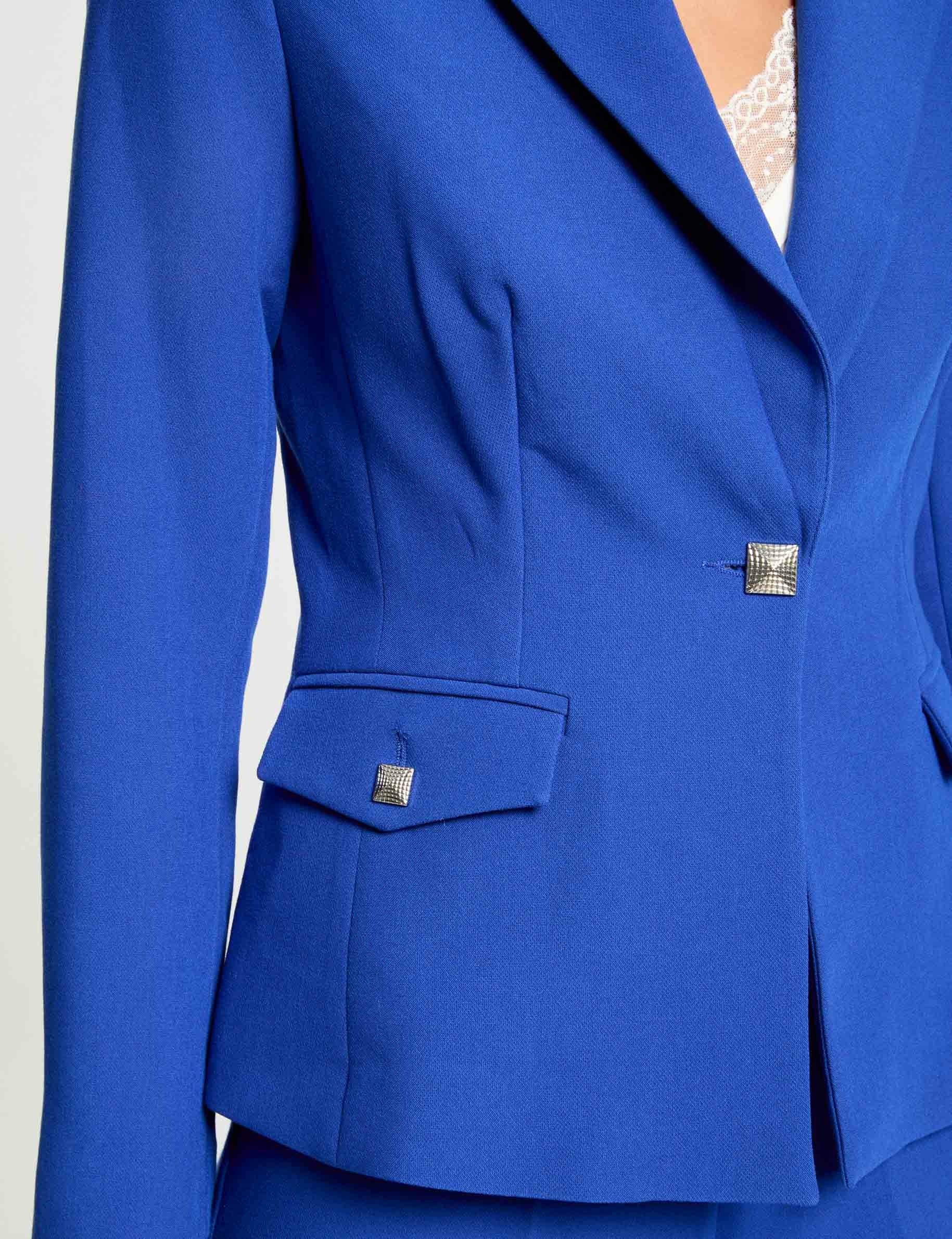 Waisted city jacket with long sleeves electric blue women