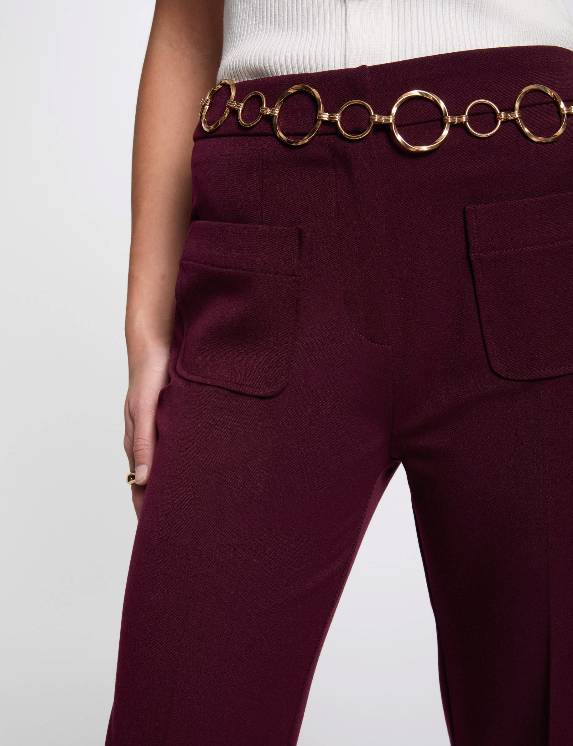 Bootcut trousers plum women