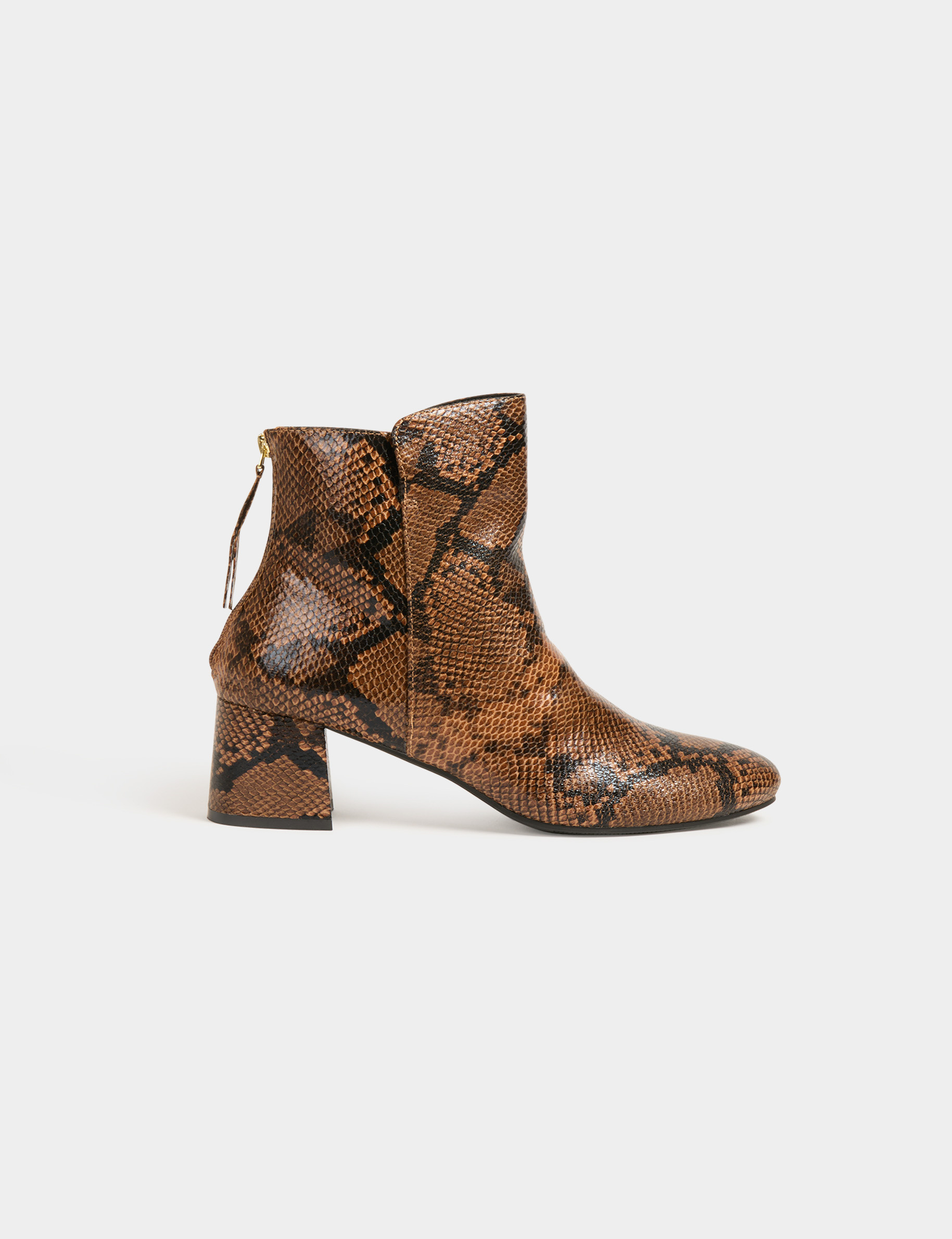 Beige snake print boots hotsell