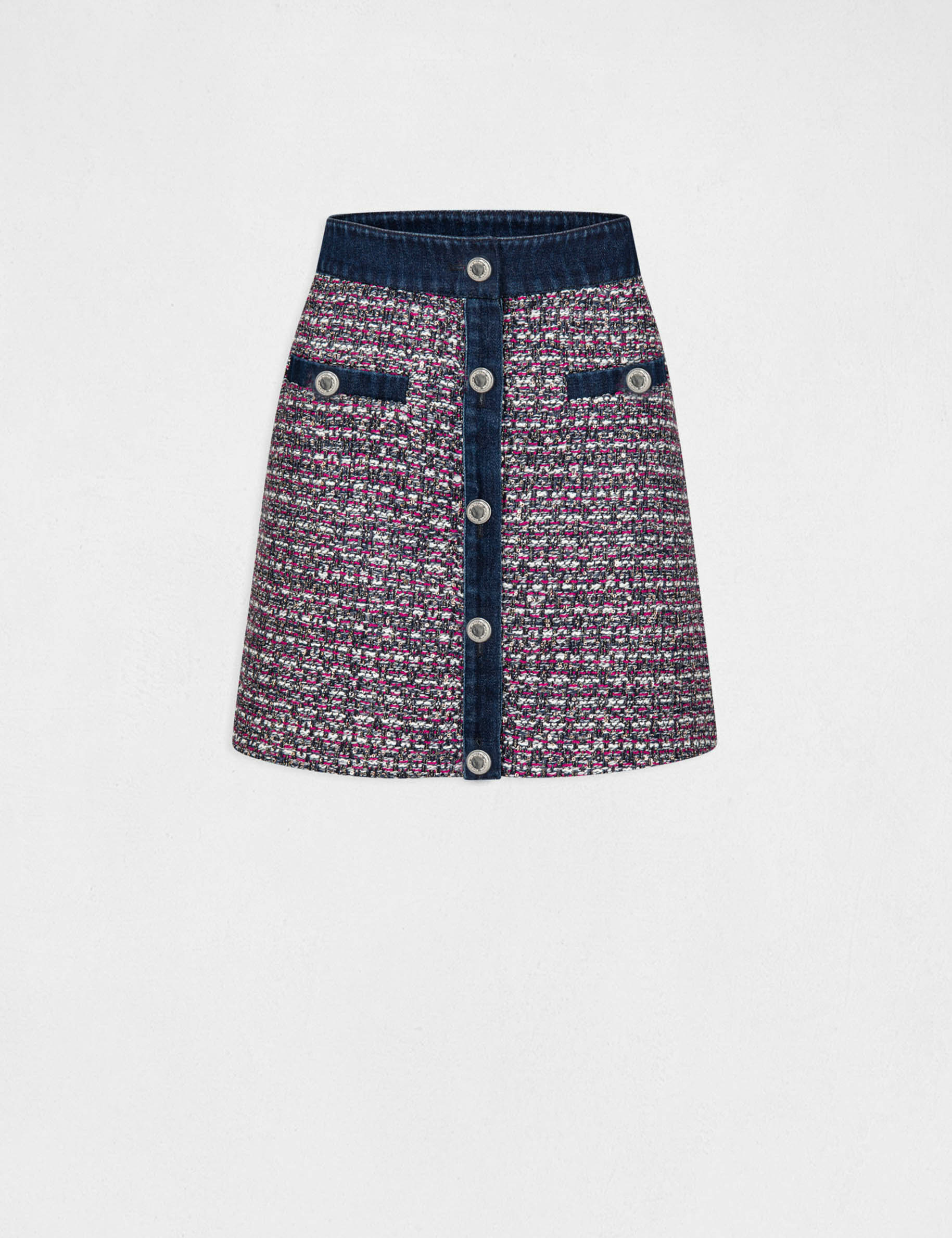 A-line skirt with denim details multico ladies' | Morgan