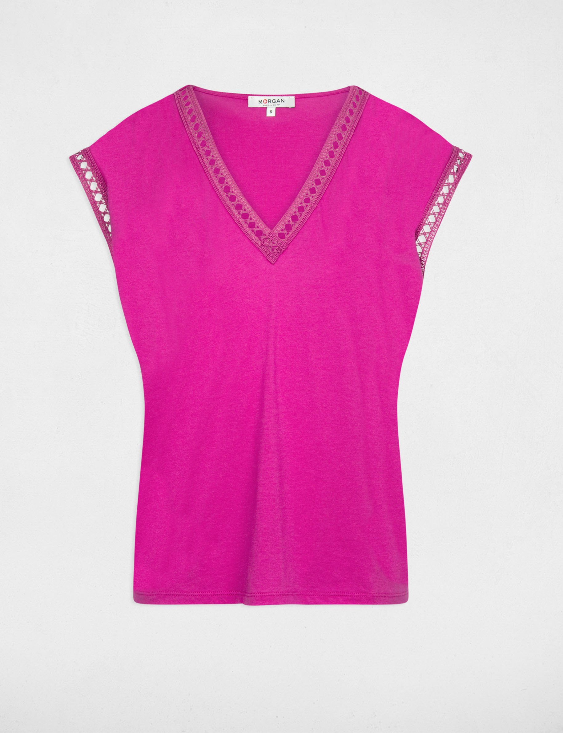 Short-sleeved t-shirt dark pink women