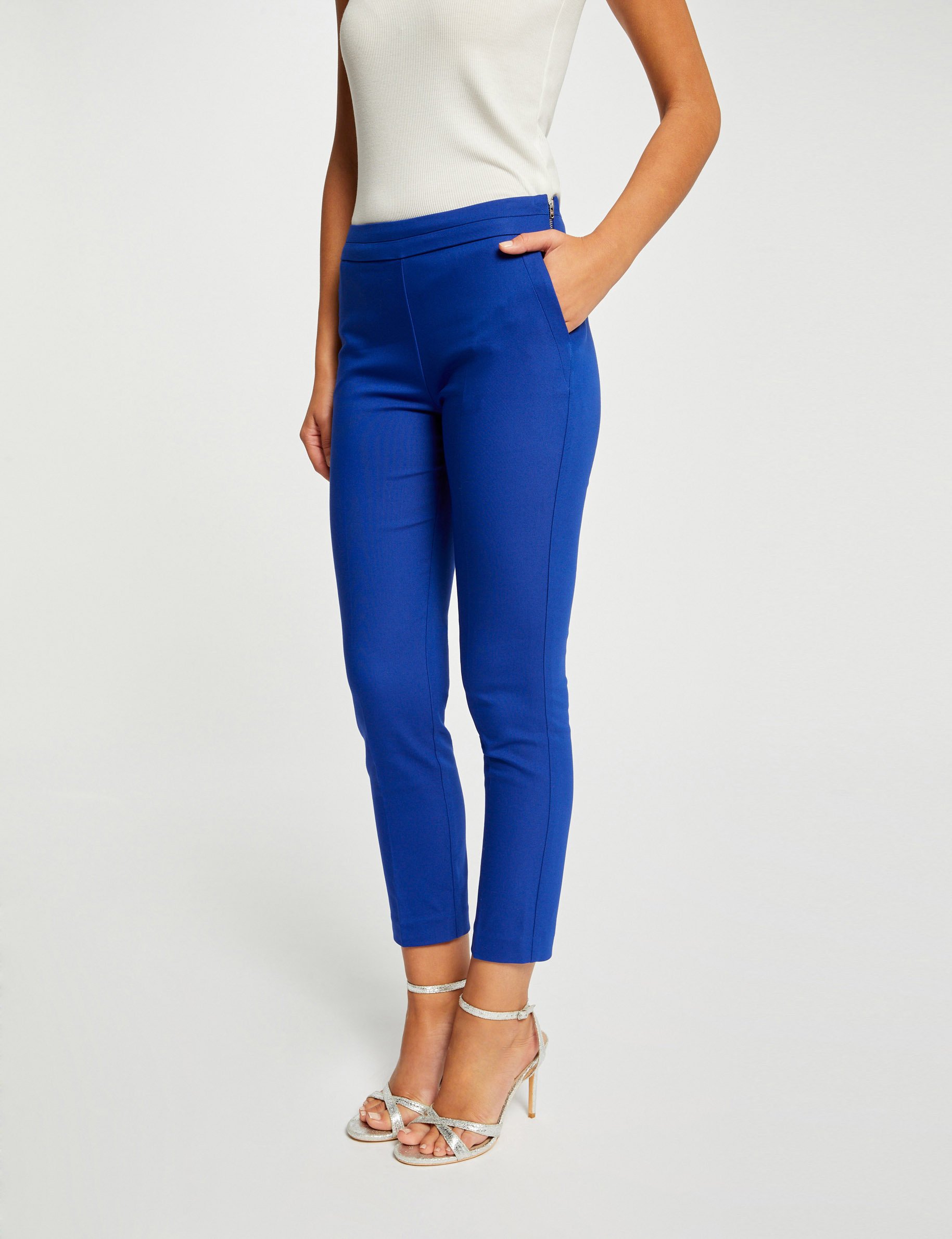 High-waisted tailored trousers - Navy blue - Ladies | H&M IN