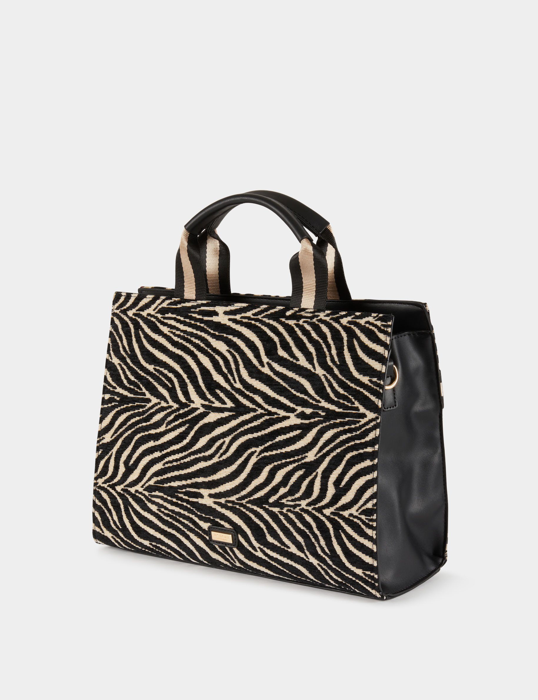 Shopper bag with animal print black ladies Morgan