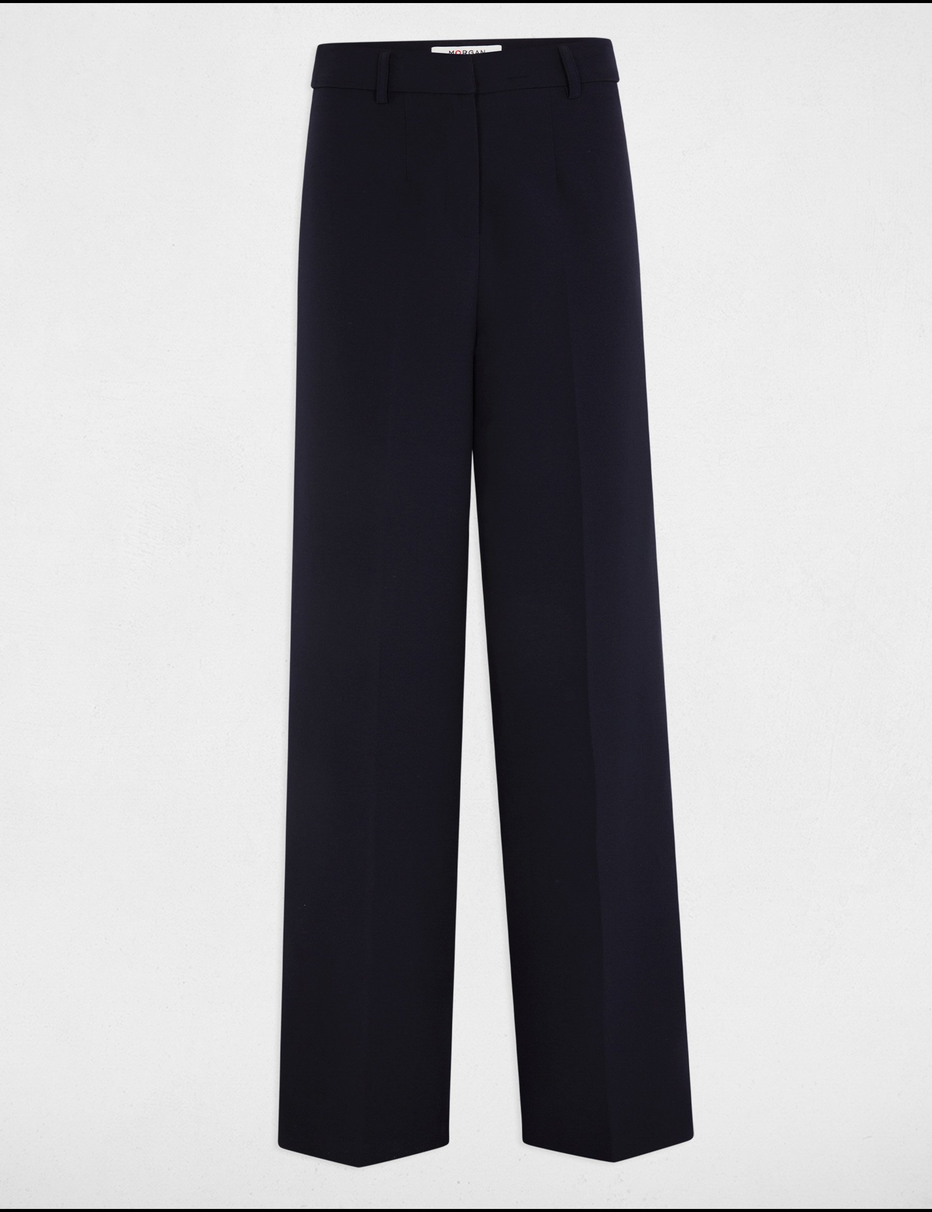 Straight trousers with darts navy blue women