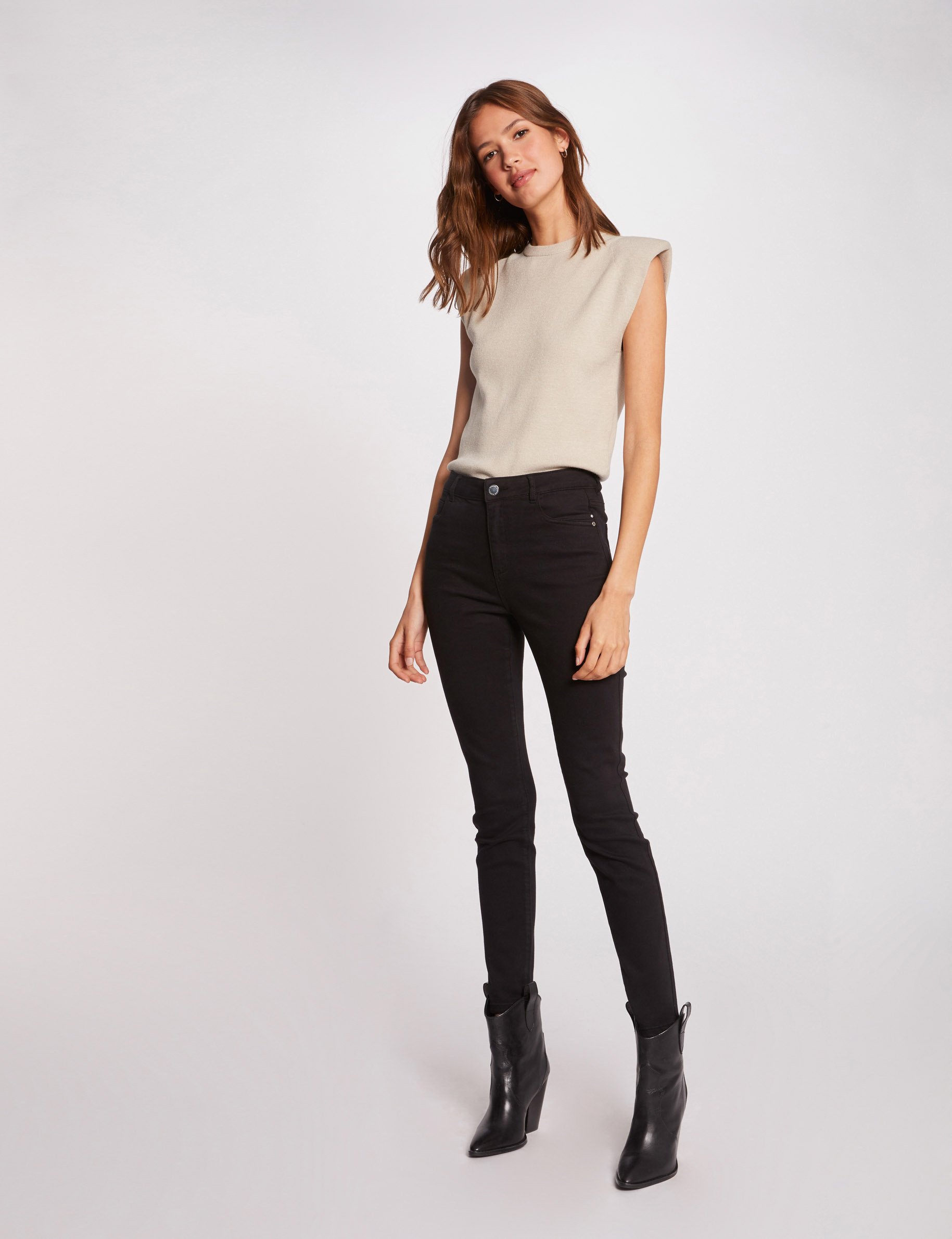 Standard waisted skinny trousers black women