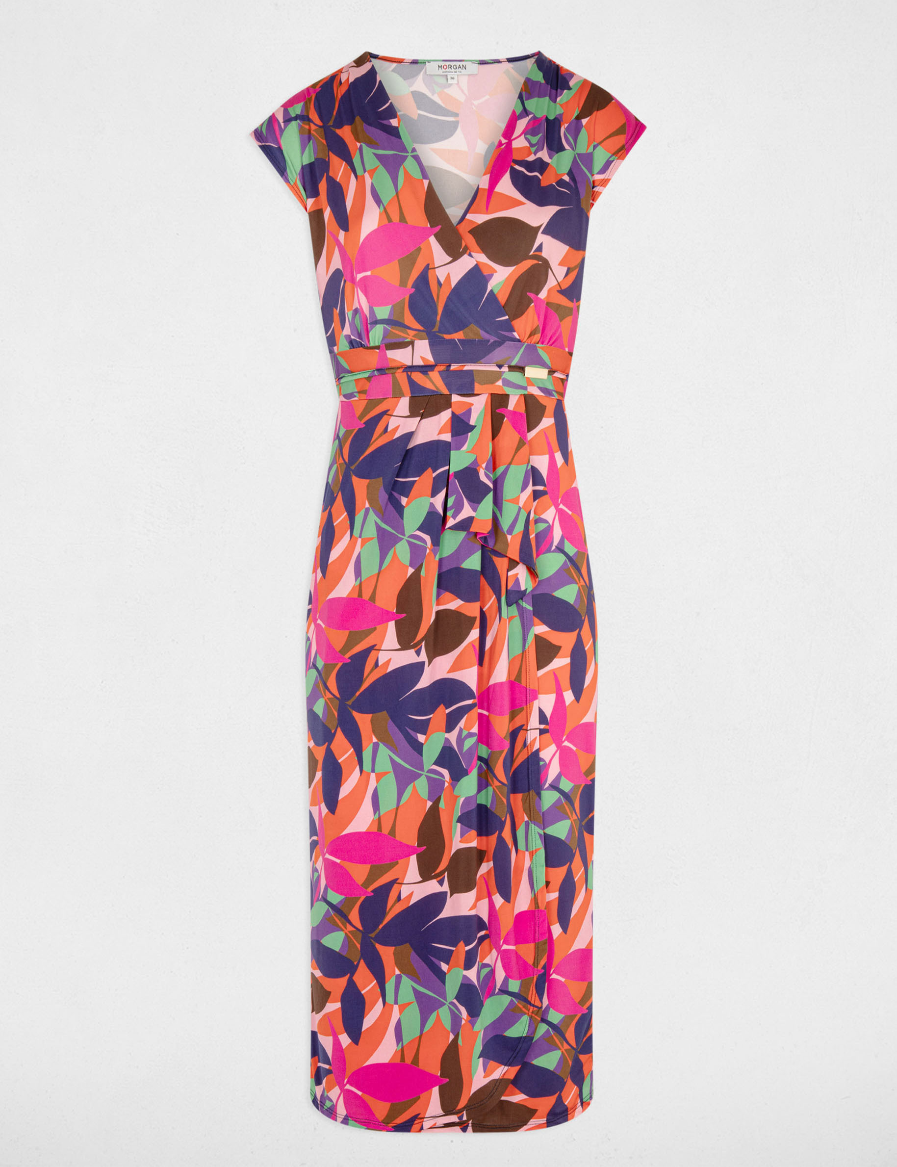 Printed midi dress multicolored women