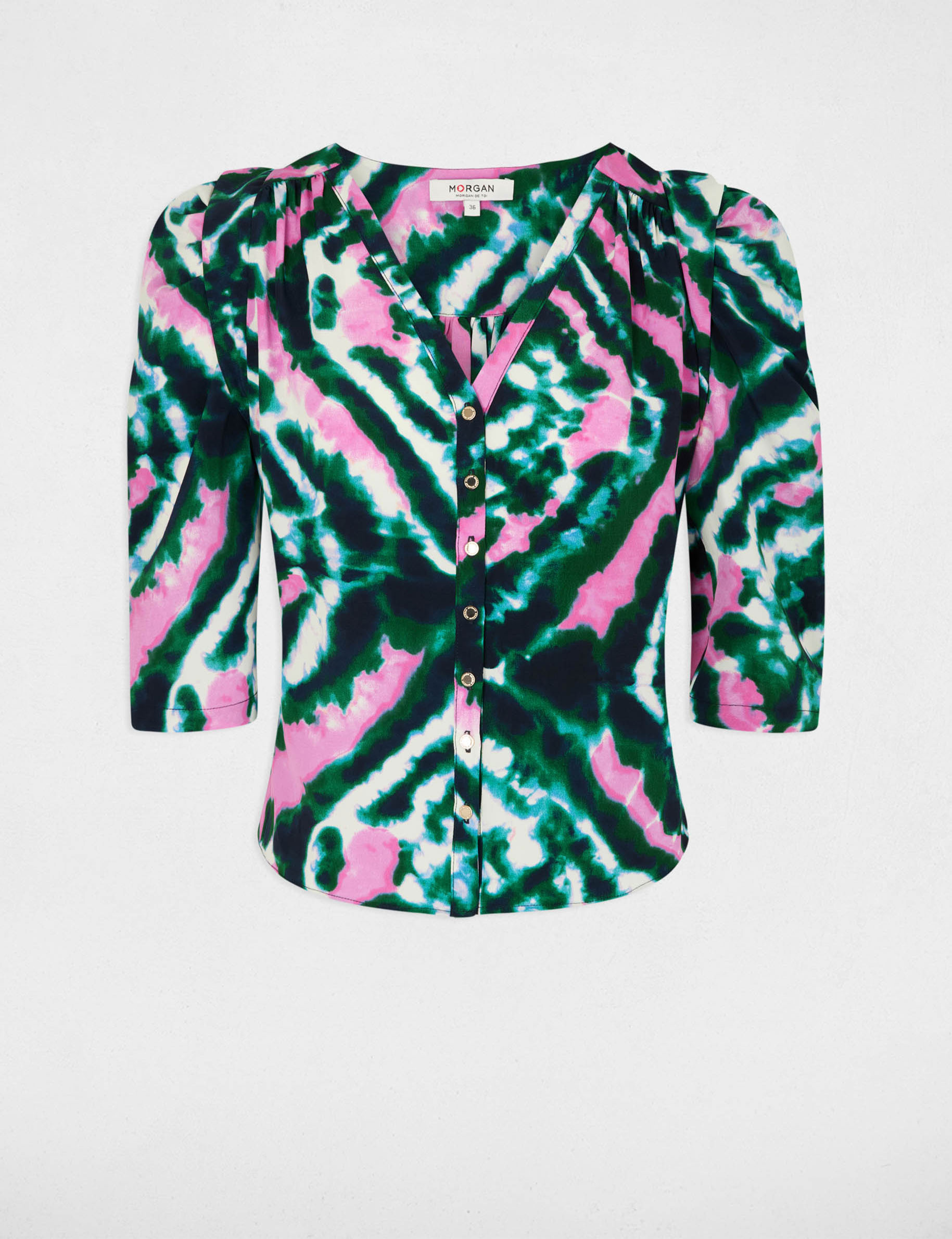 3/4-length sleeved shirt multicolored women