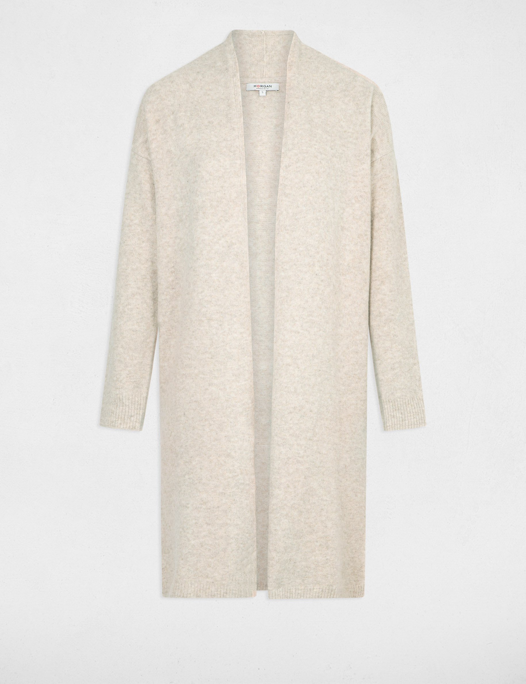 Cardigan long beige femme sale