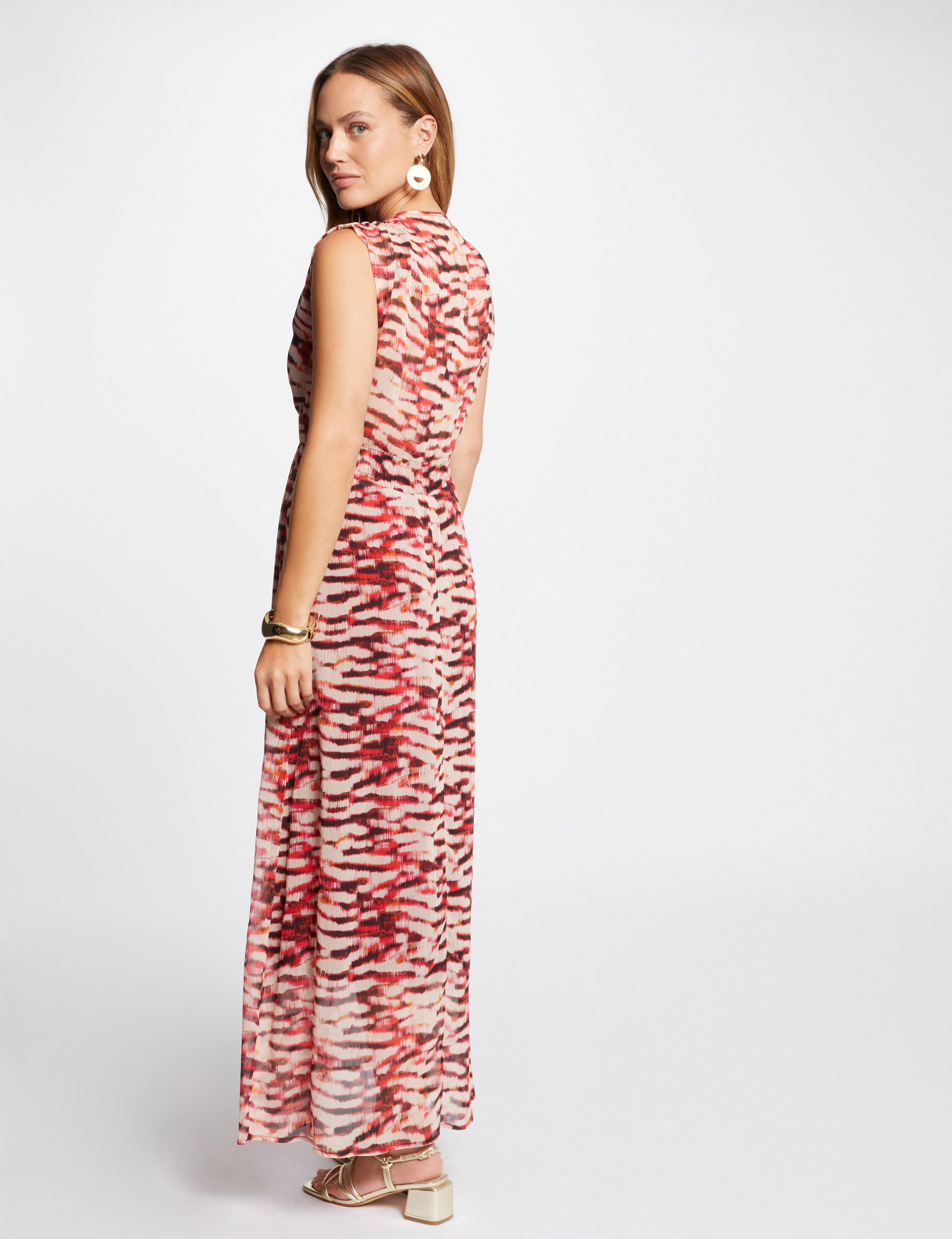 Printed loose maxi dress multicolored ladies'