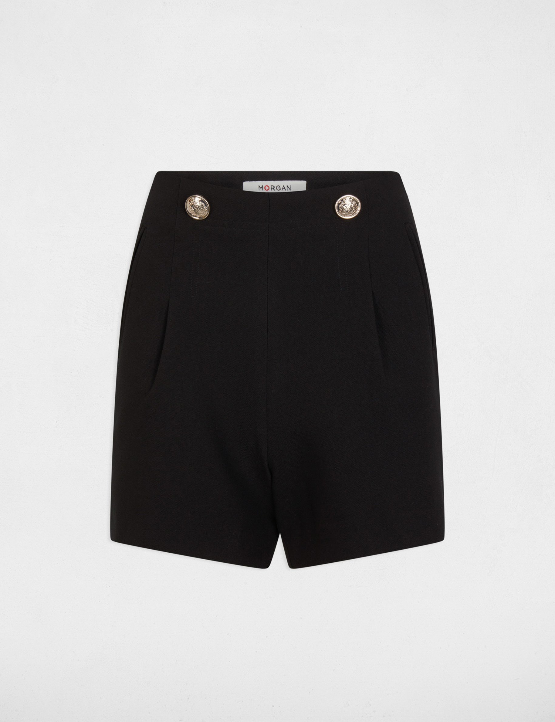 Fitted shorts with buttons black women